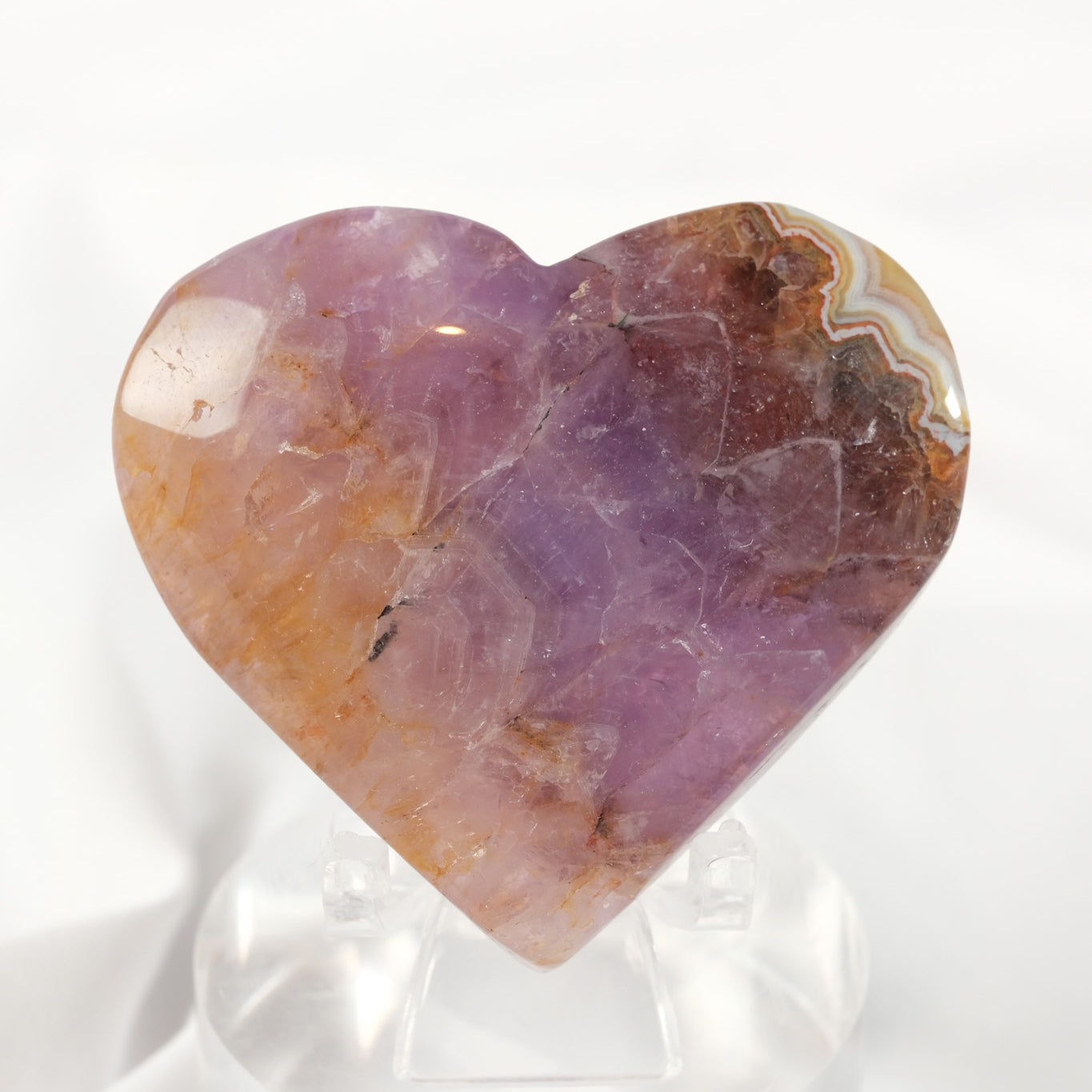 Amethyst Lace Agate Heart