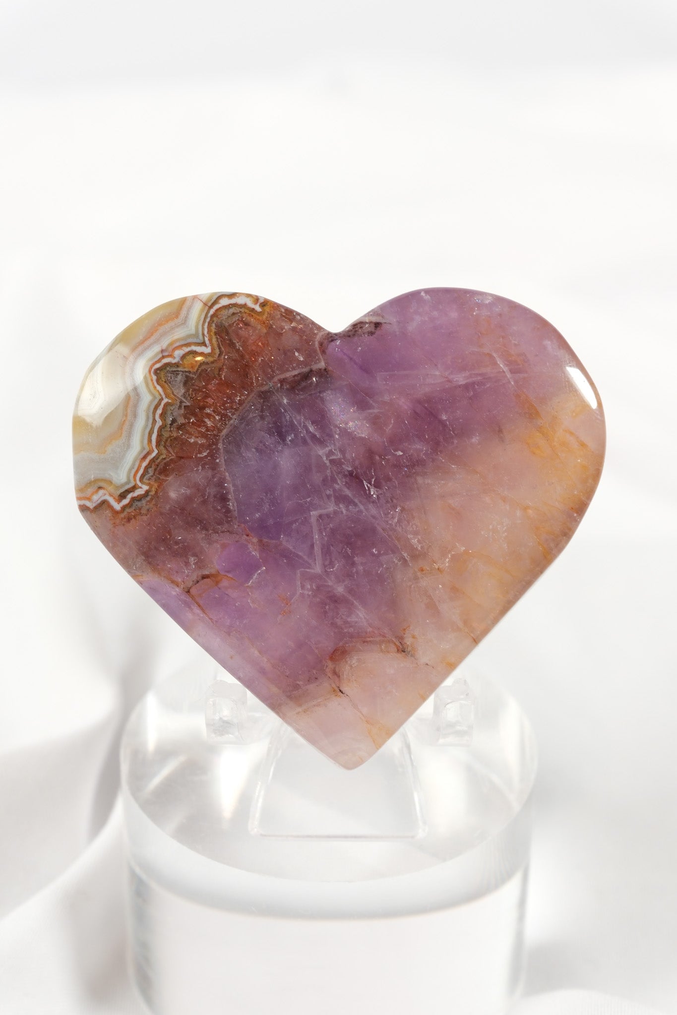 Amethyst Lace Agate Heart