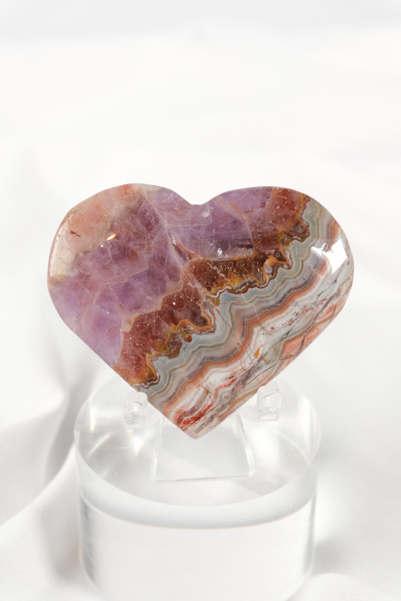 Amethyst Lace Agate Heart