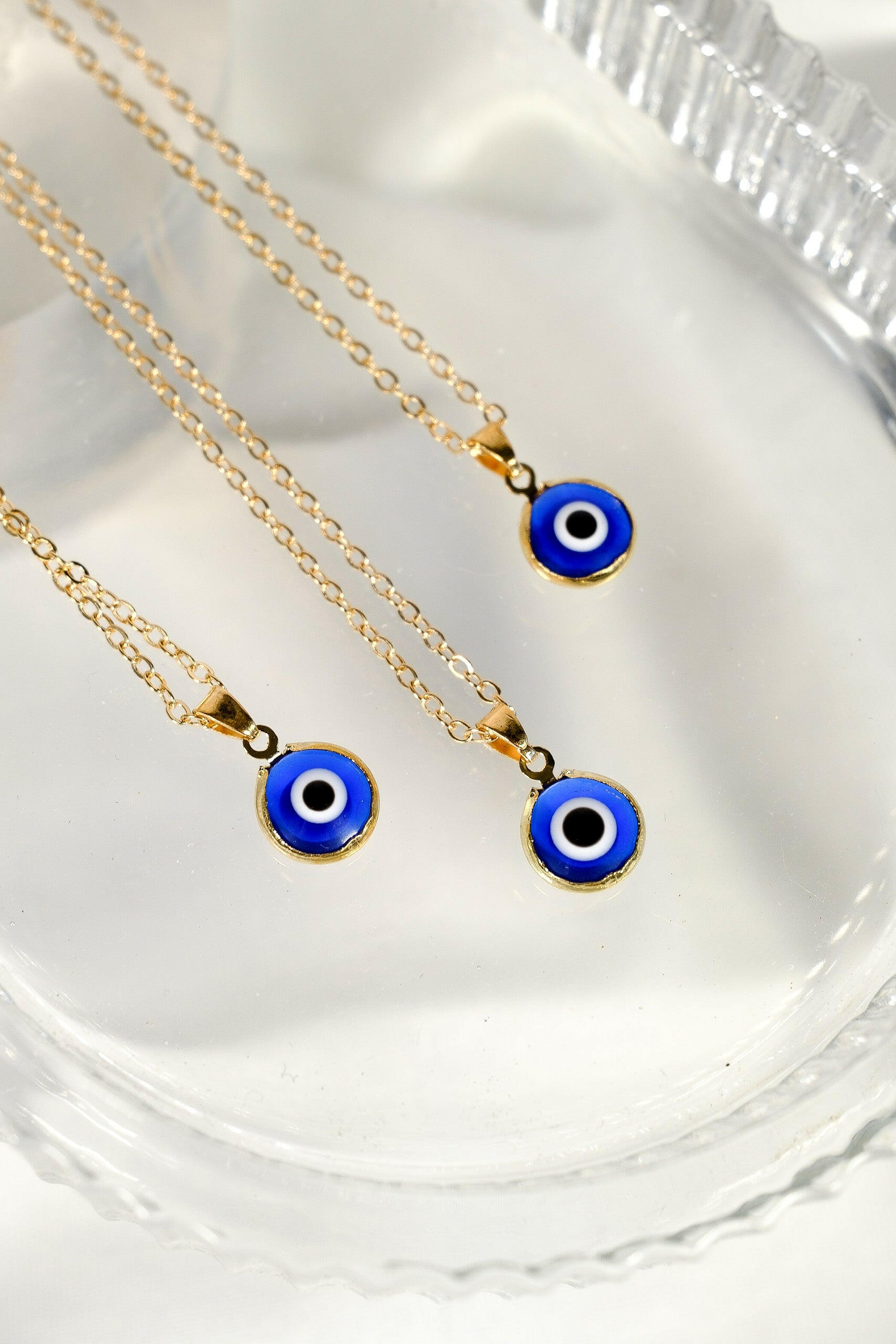 Evil Eye Necklace - Gold Healing Crystal.