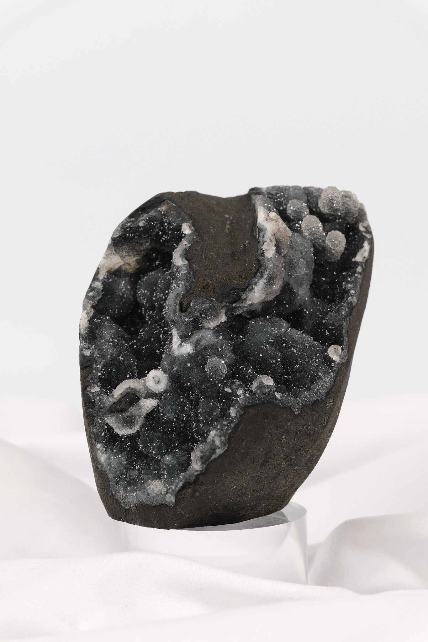 Black Chalcedony with Stalactite Cutbase