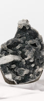 Botryoidal Apophyllite on Black Chalcedony Cutbase