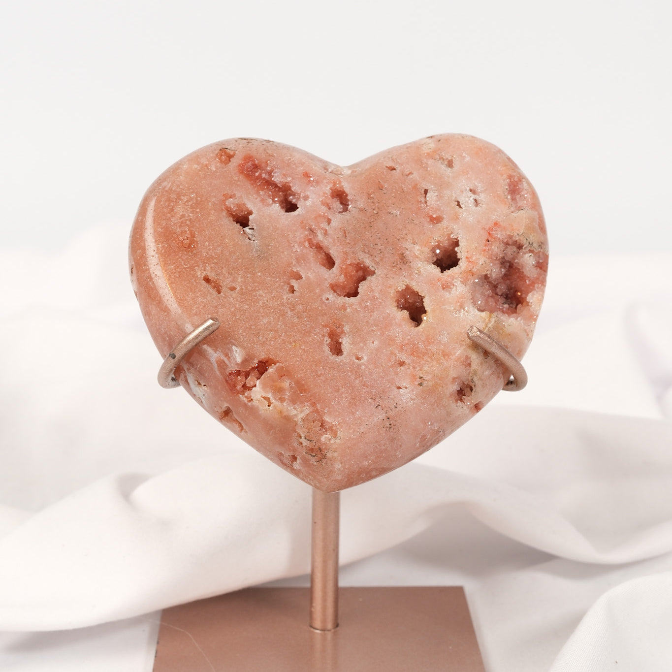 Pink Amethyst Heart on Stand