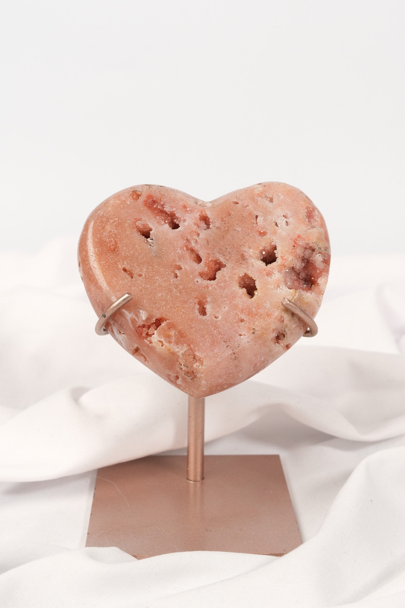 Pink Amethyst Heart on Stand
