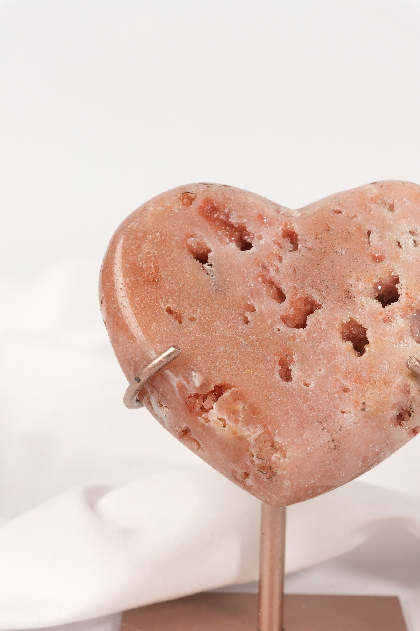 Pink Amethyst Heart on Stand