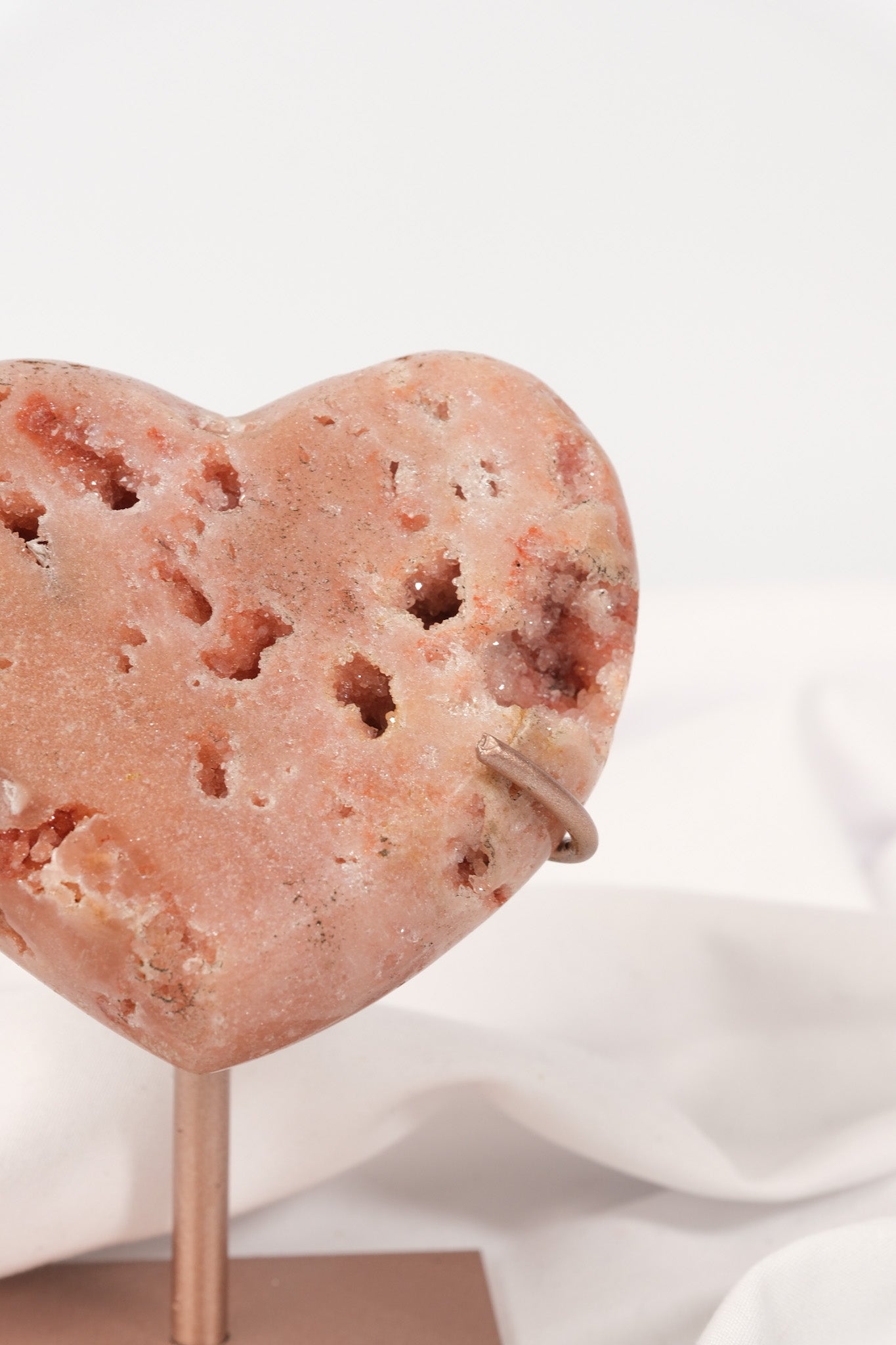 Pink Amethyst Heart on Stand