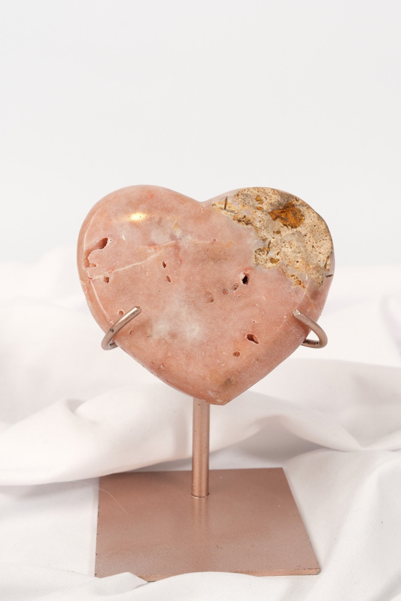 Pink Amethyst Heart on Stand