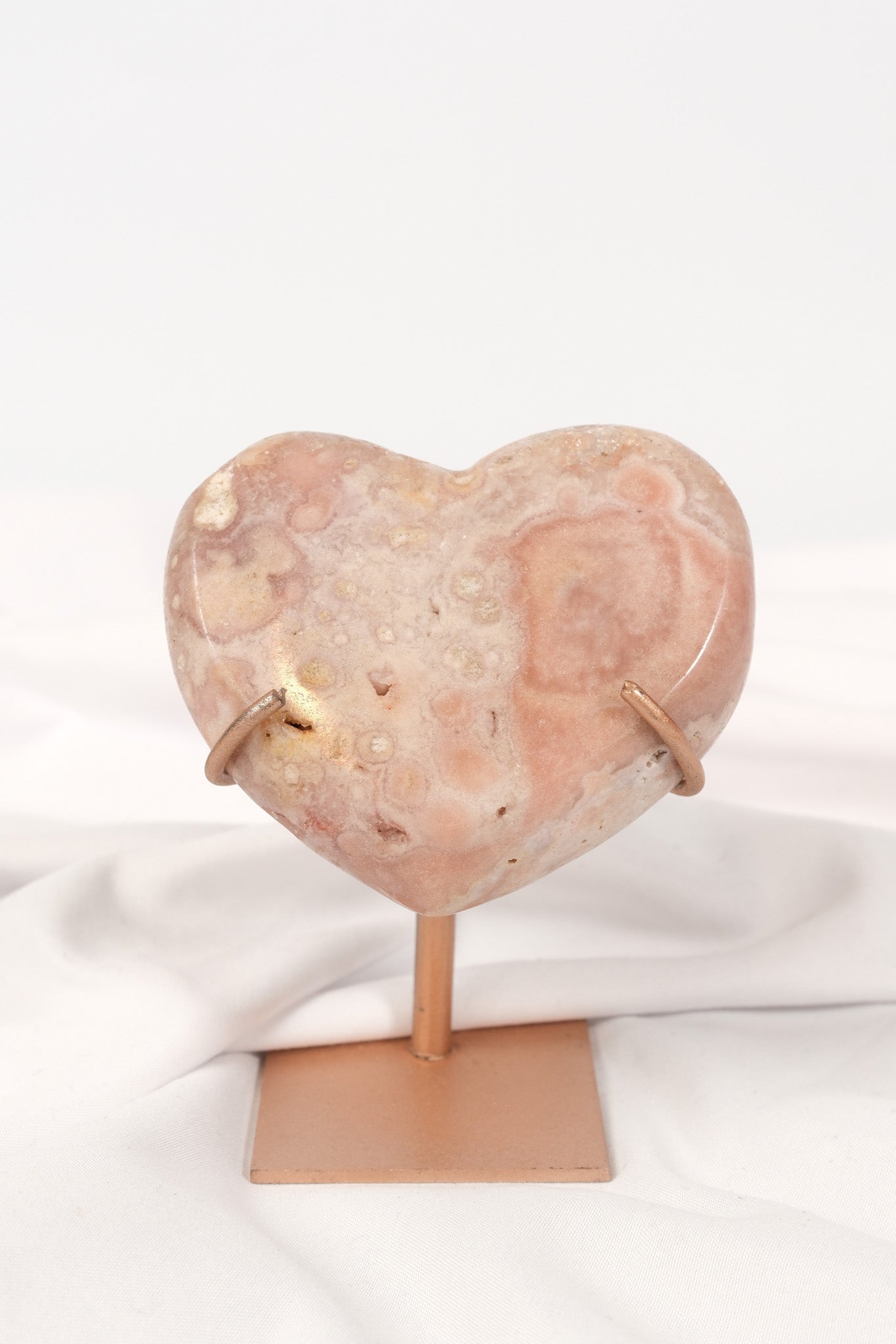 Pink Amethyst Heart on Stand