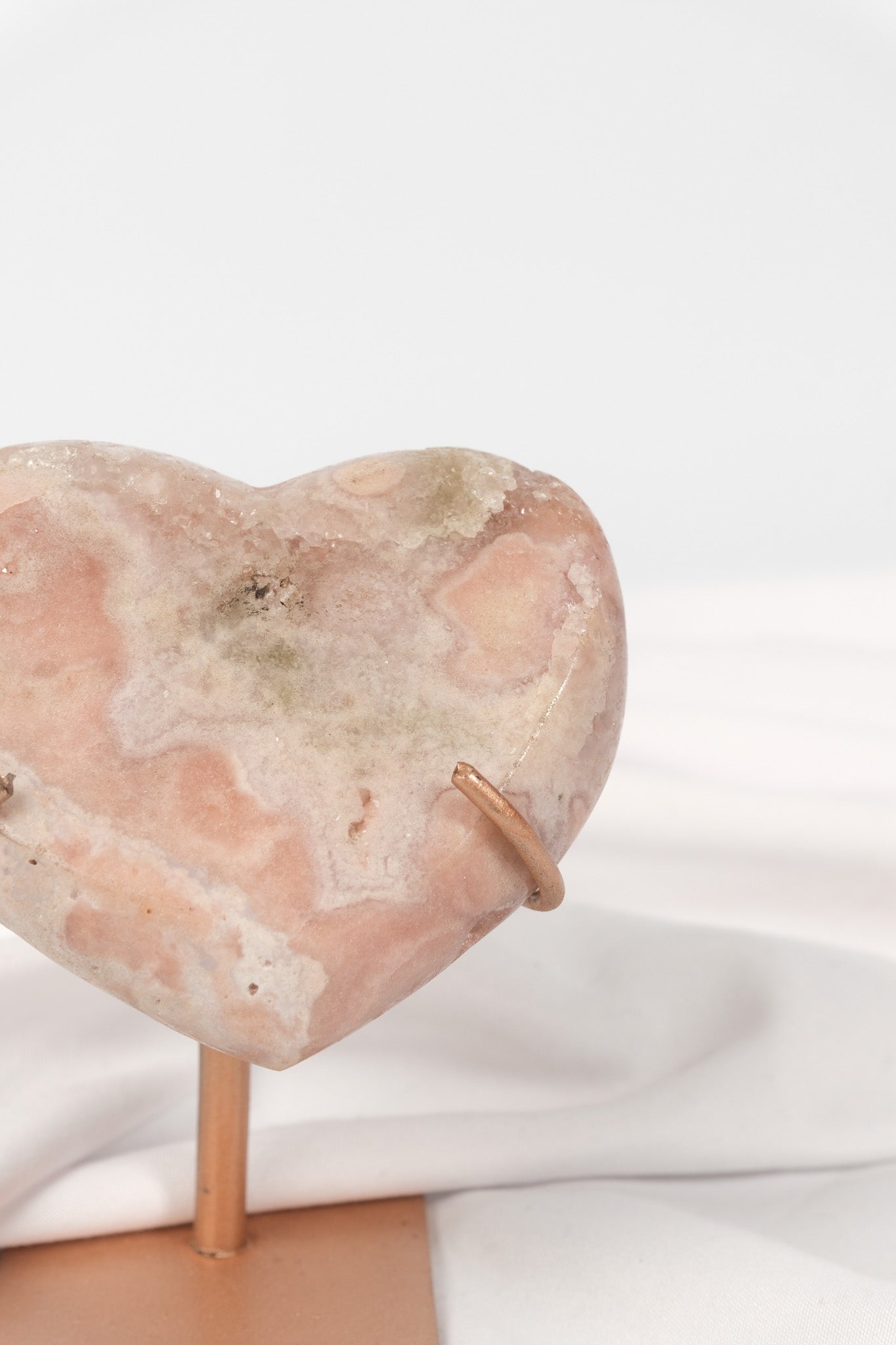 Pink Amethyst Heart on Stand
