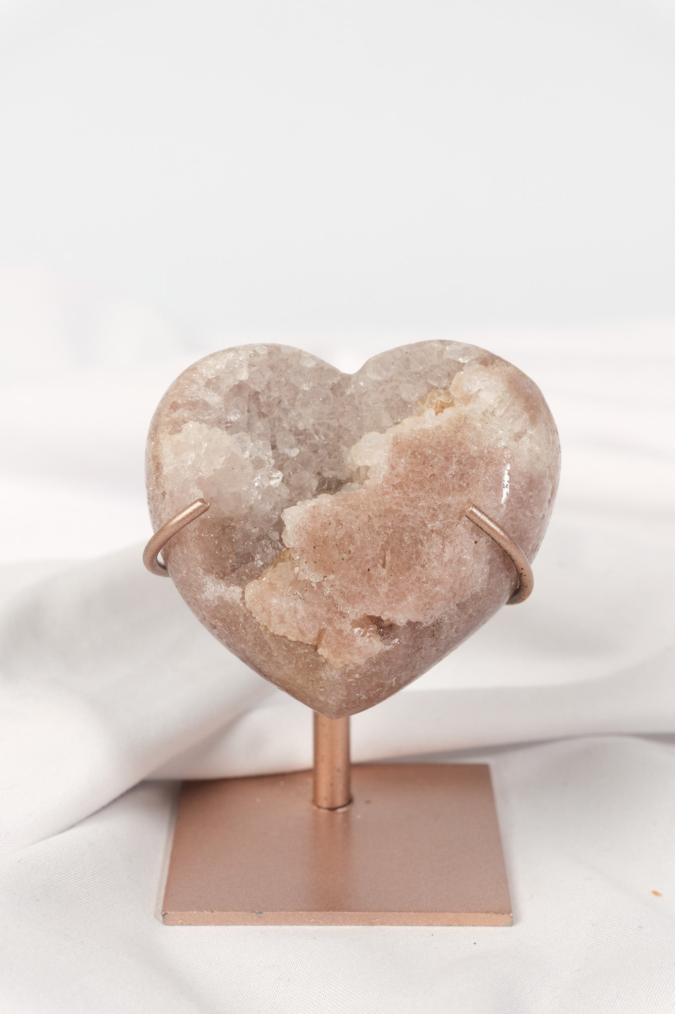 Pink Amethyst Heart on Stand