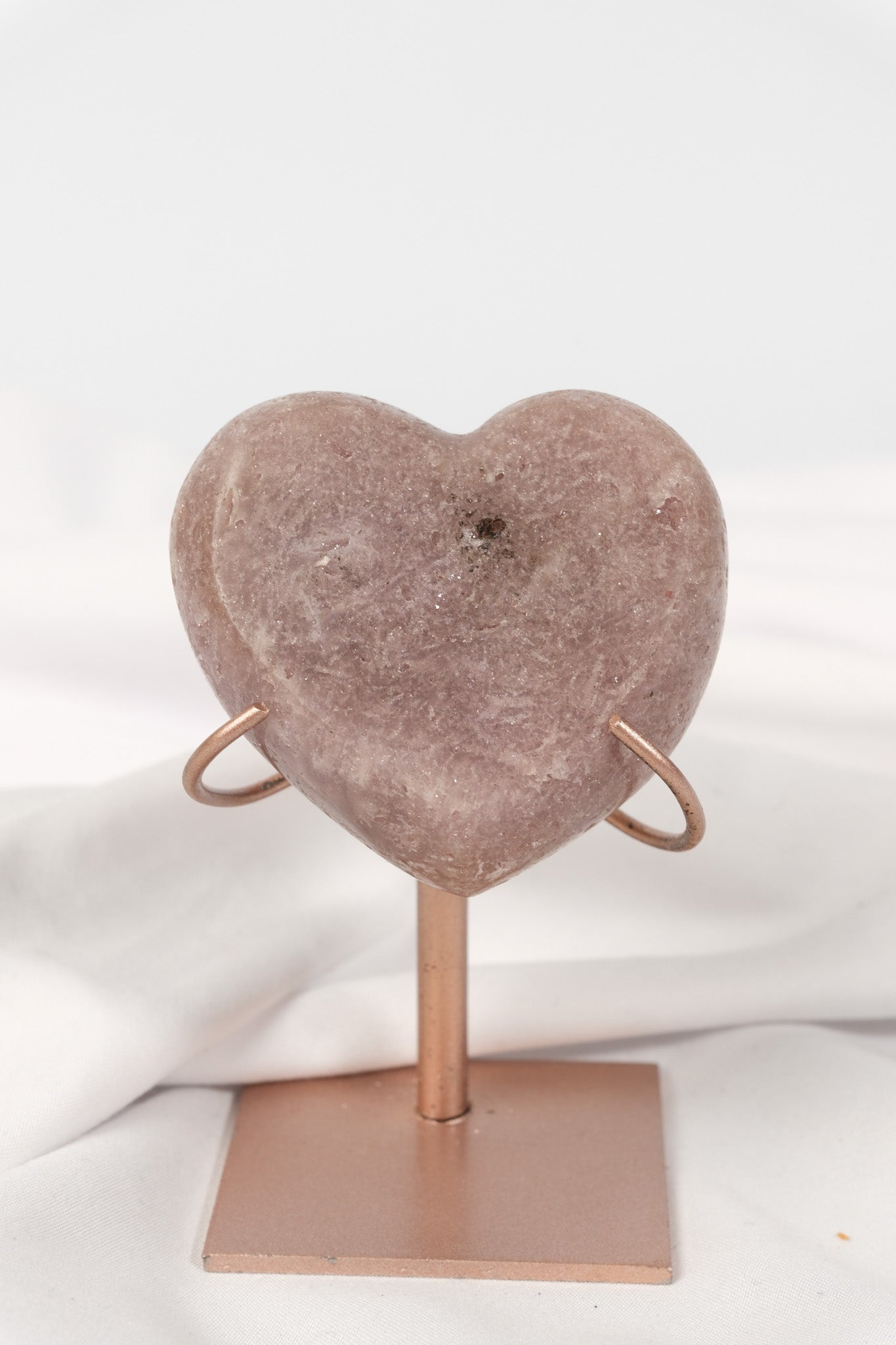 Pink Amethyst Heart on Stand