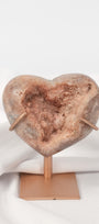 Pink Amethyst Heart on Stand