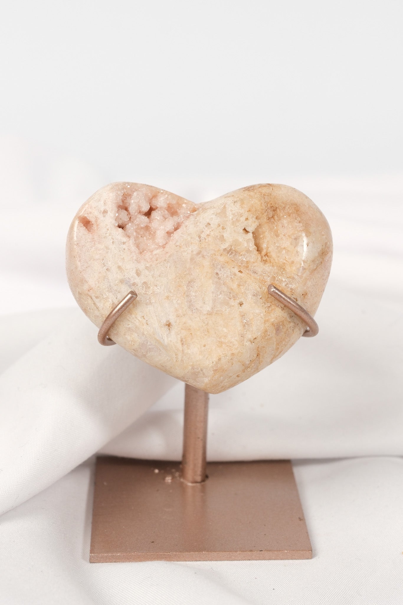 Pink Amethyst Heart on Stand