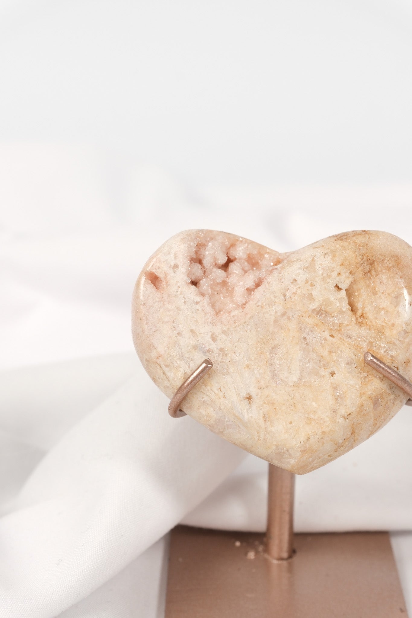 Pink Amethyst Heart on Stand