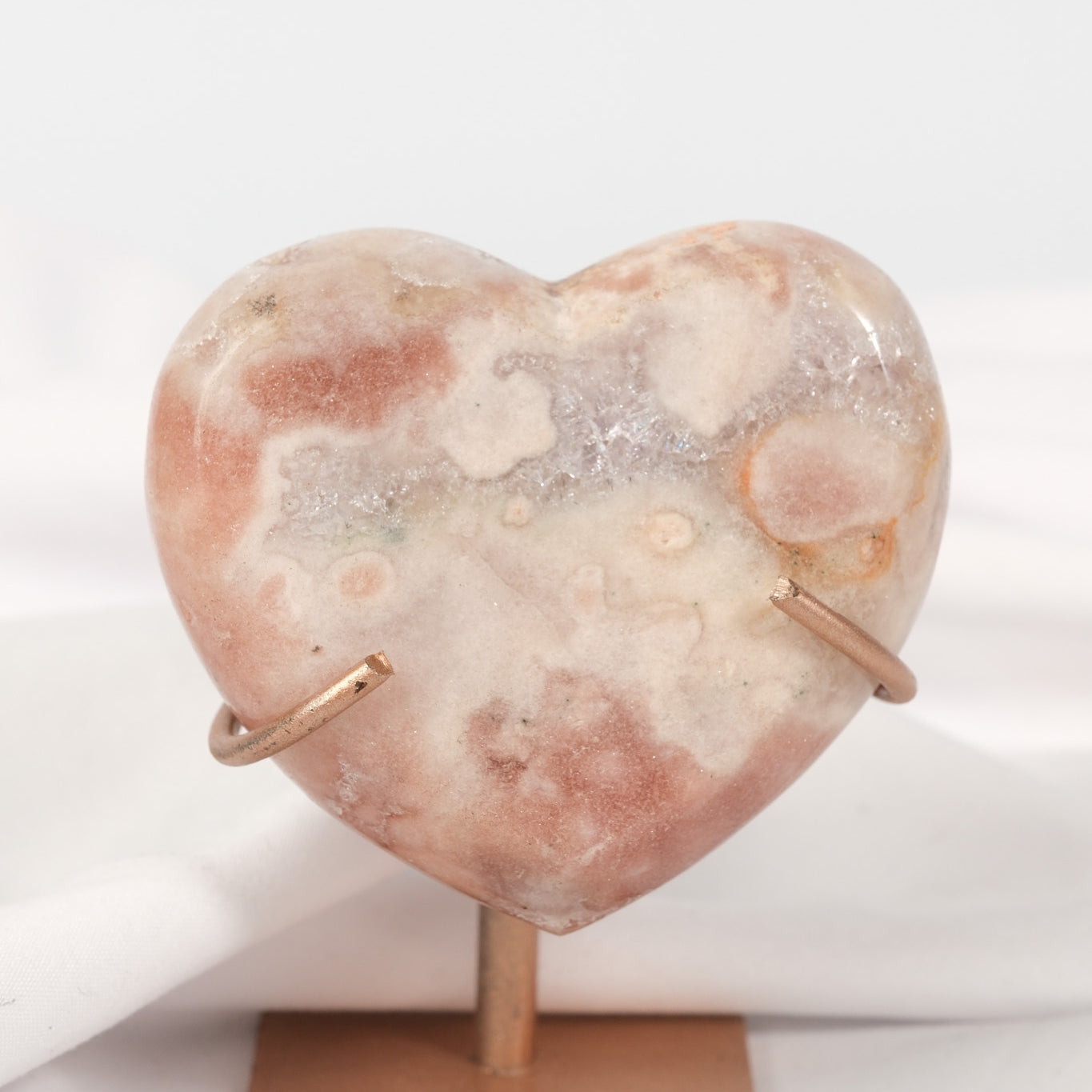 Pink Amethyst Heart on Stand