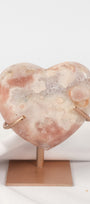 Pink Amethyst Heart on Stand