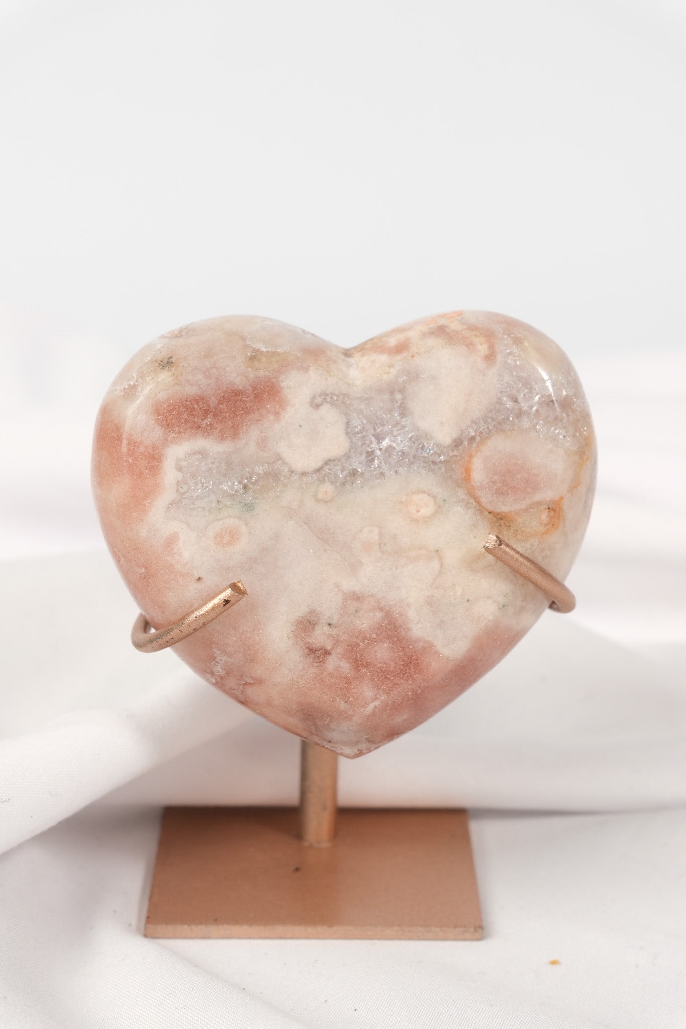 Pink Amethyst Heart on Stand