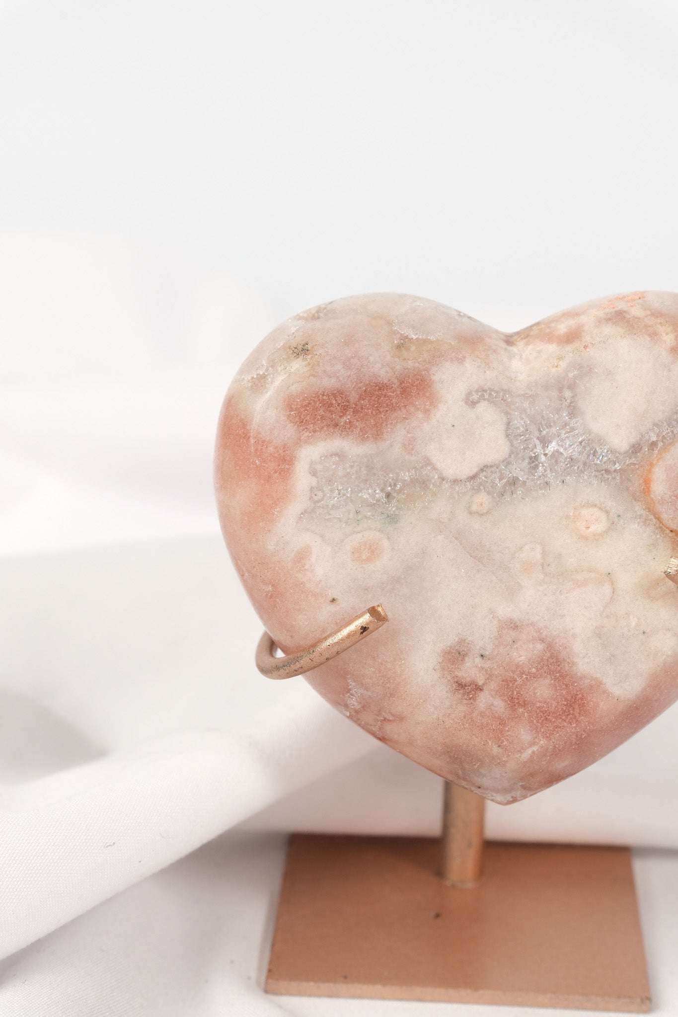 Pink Amethyst Heart on Stand