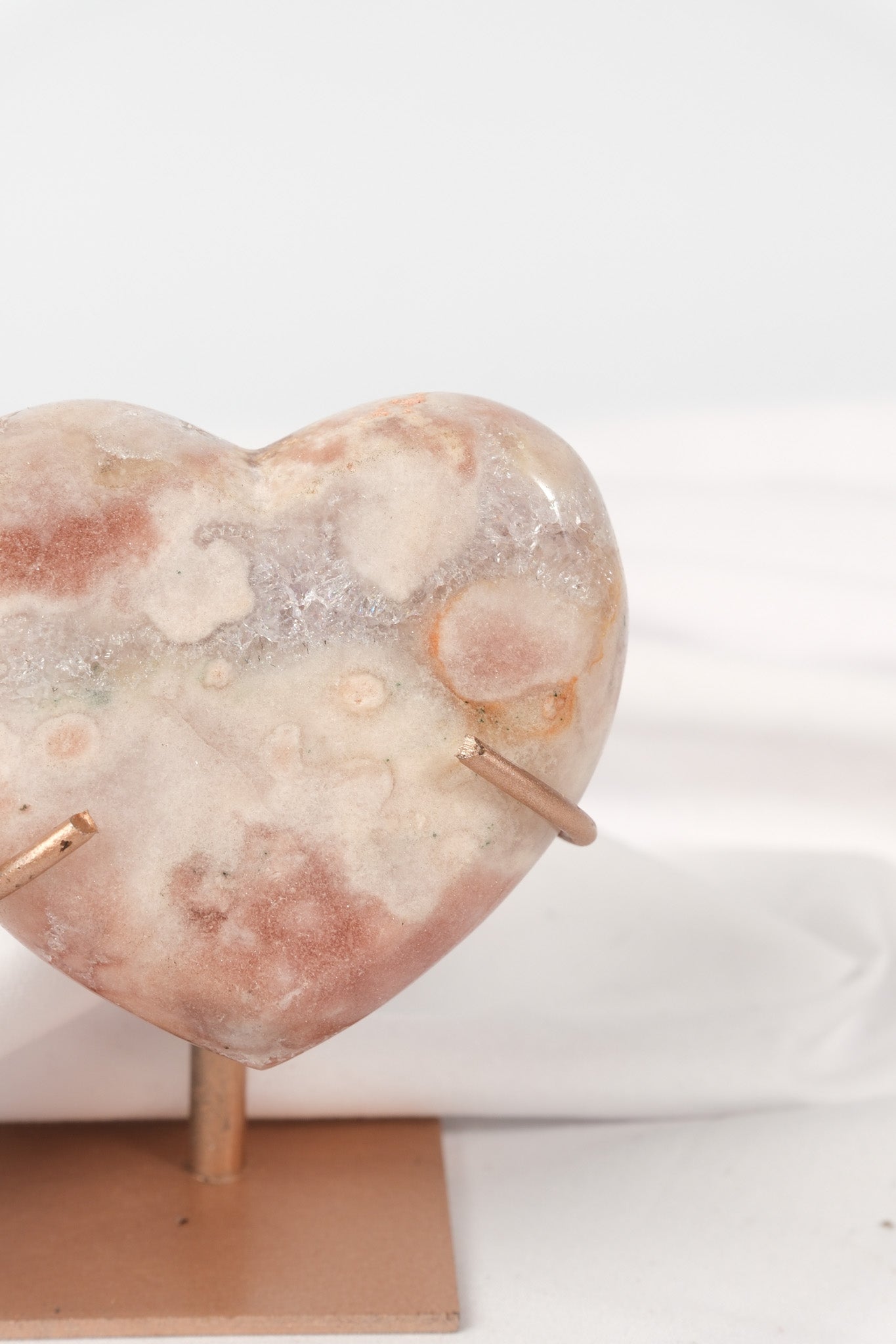 Pink Amethyst Heart on Stand