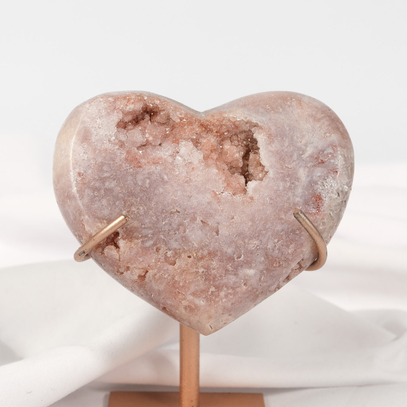Pink Amethyst Heart on Stand