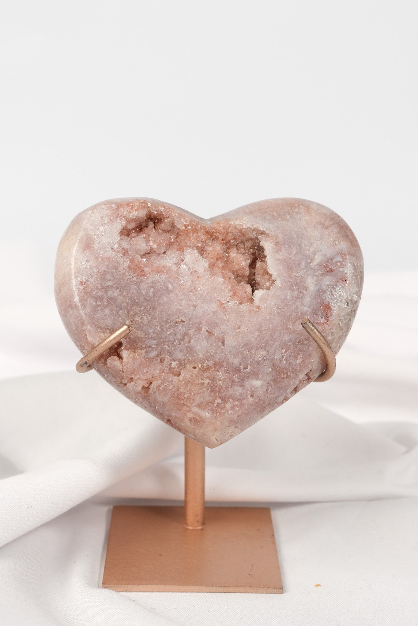 Pink Amethyst Heart on Stand