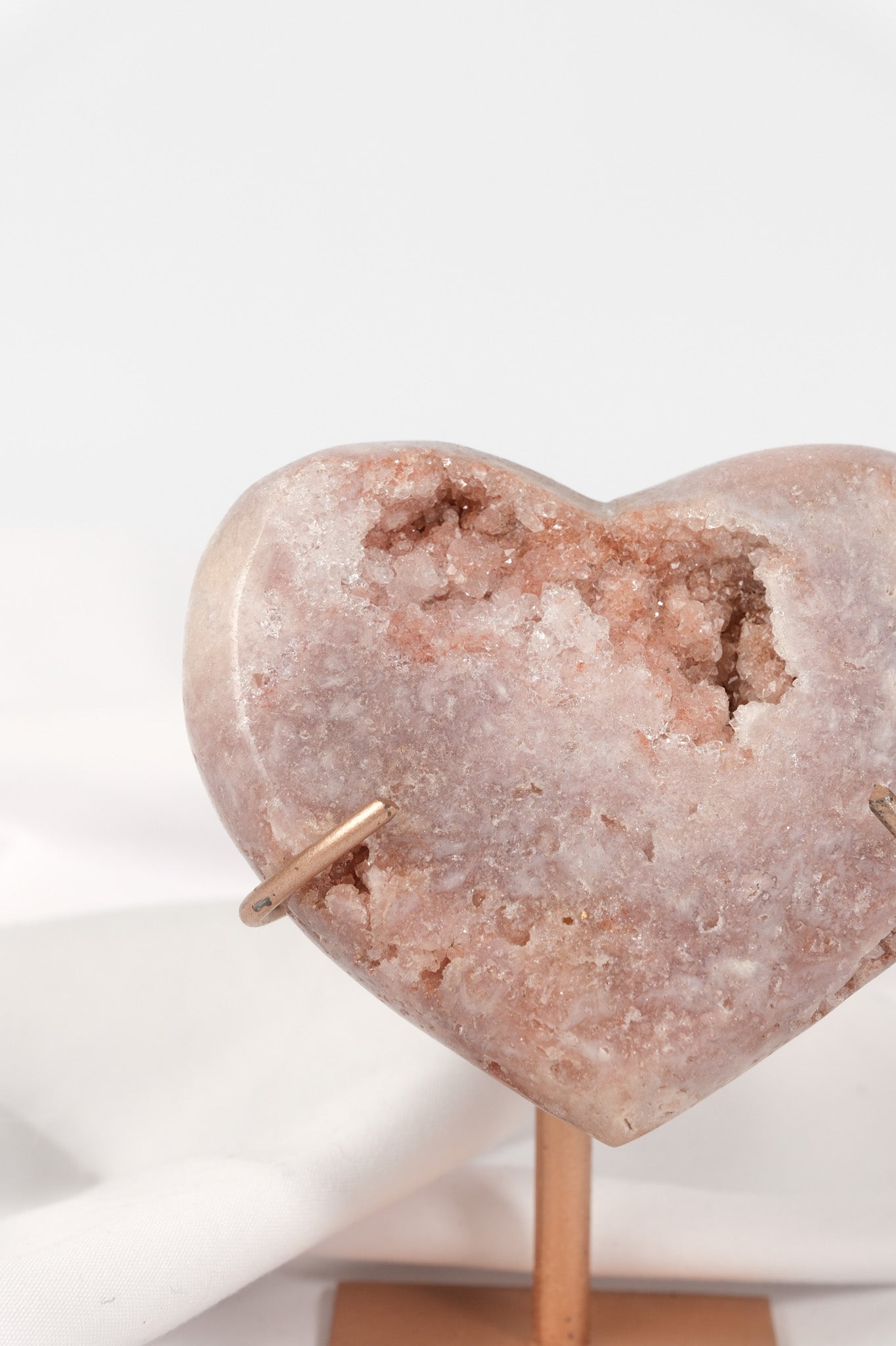 Pink Amethyst Heart on Stand