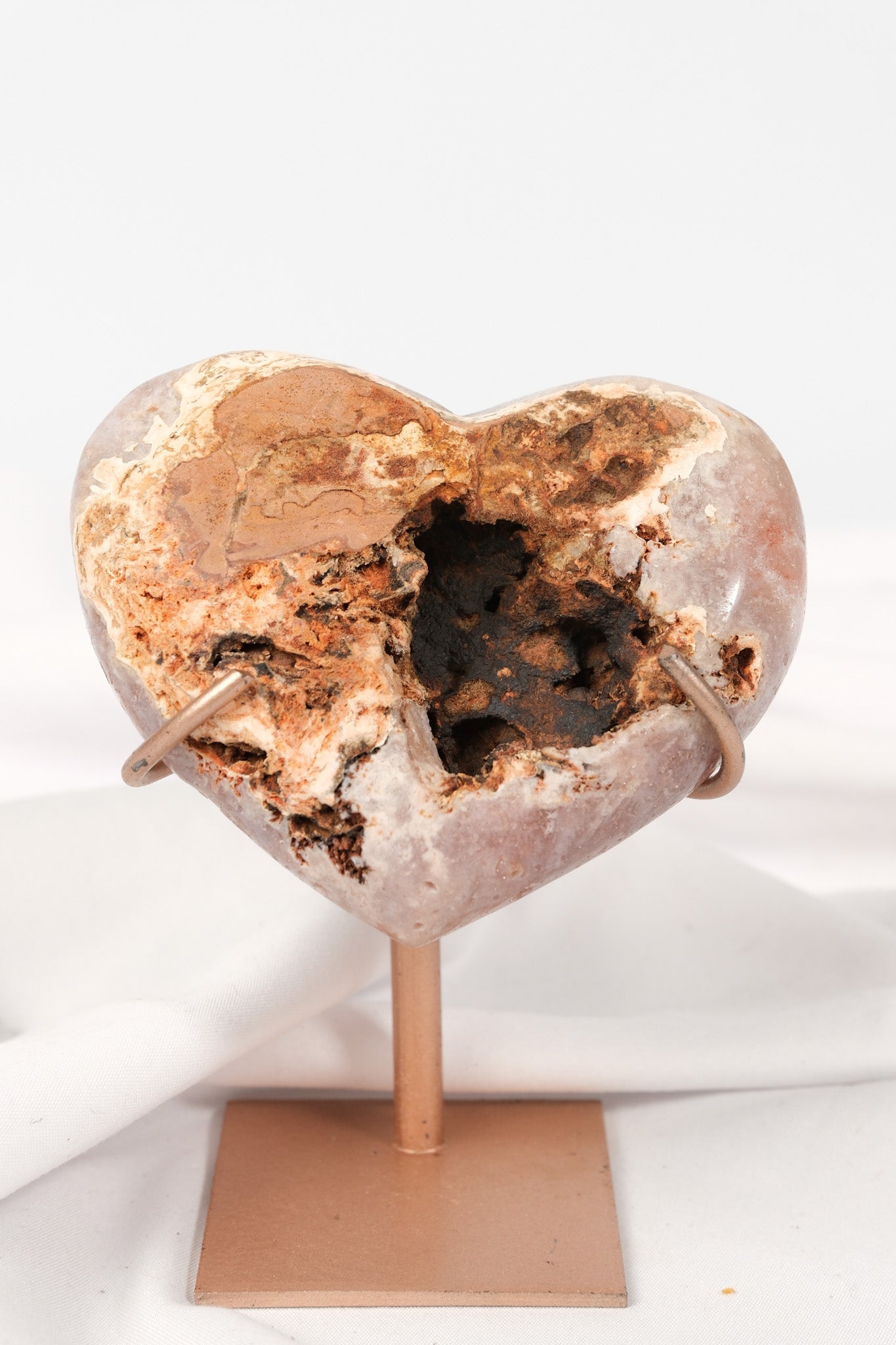 Pink Amethyst Heart on Stand