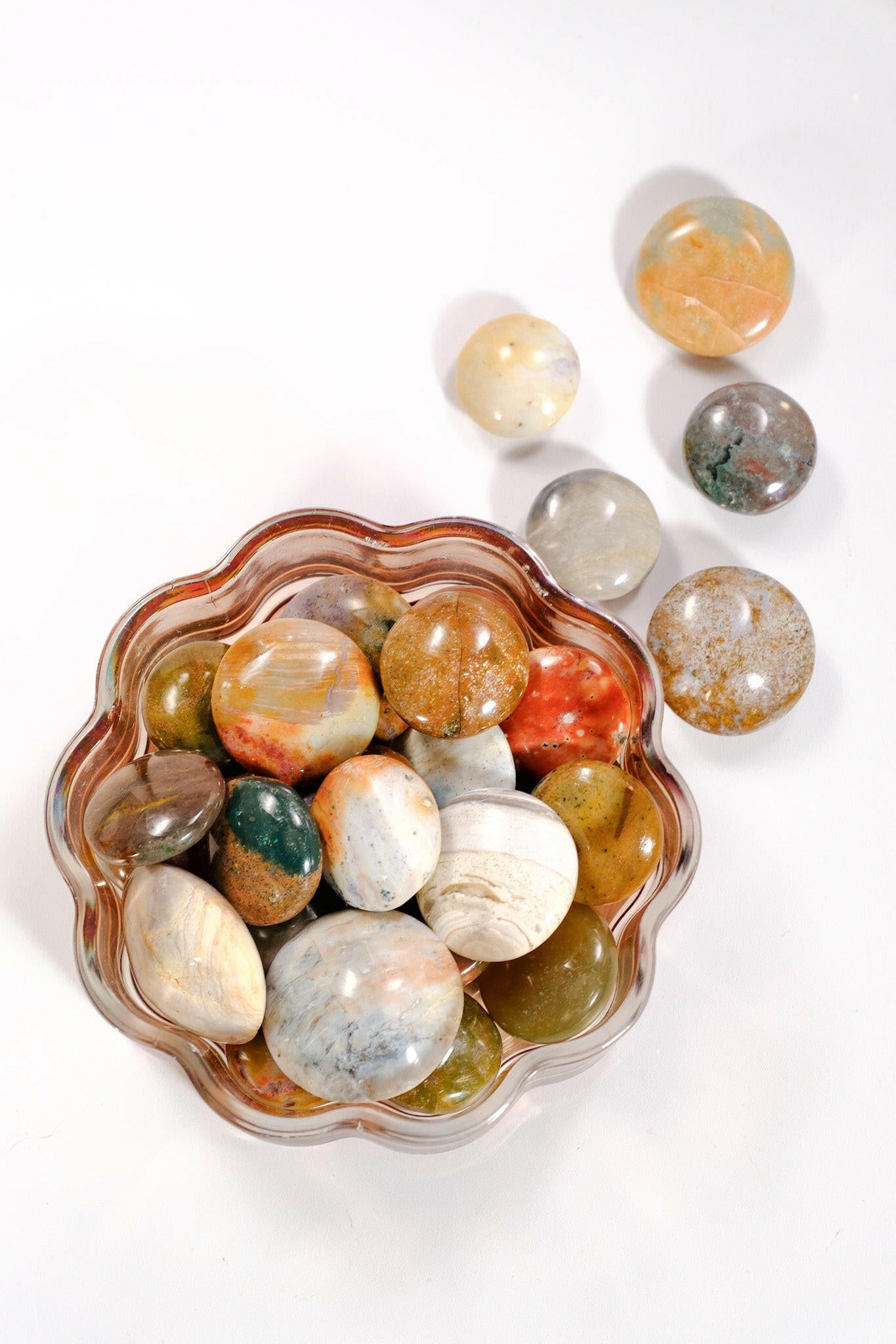 Ocean Jasper Button Healing Crystal.