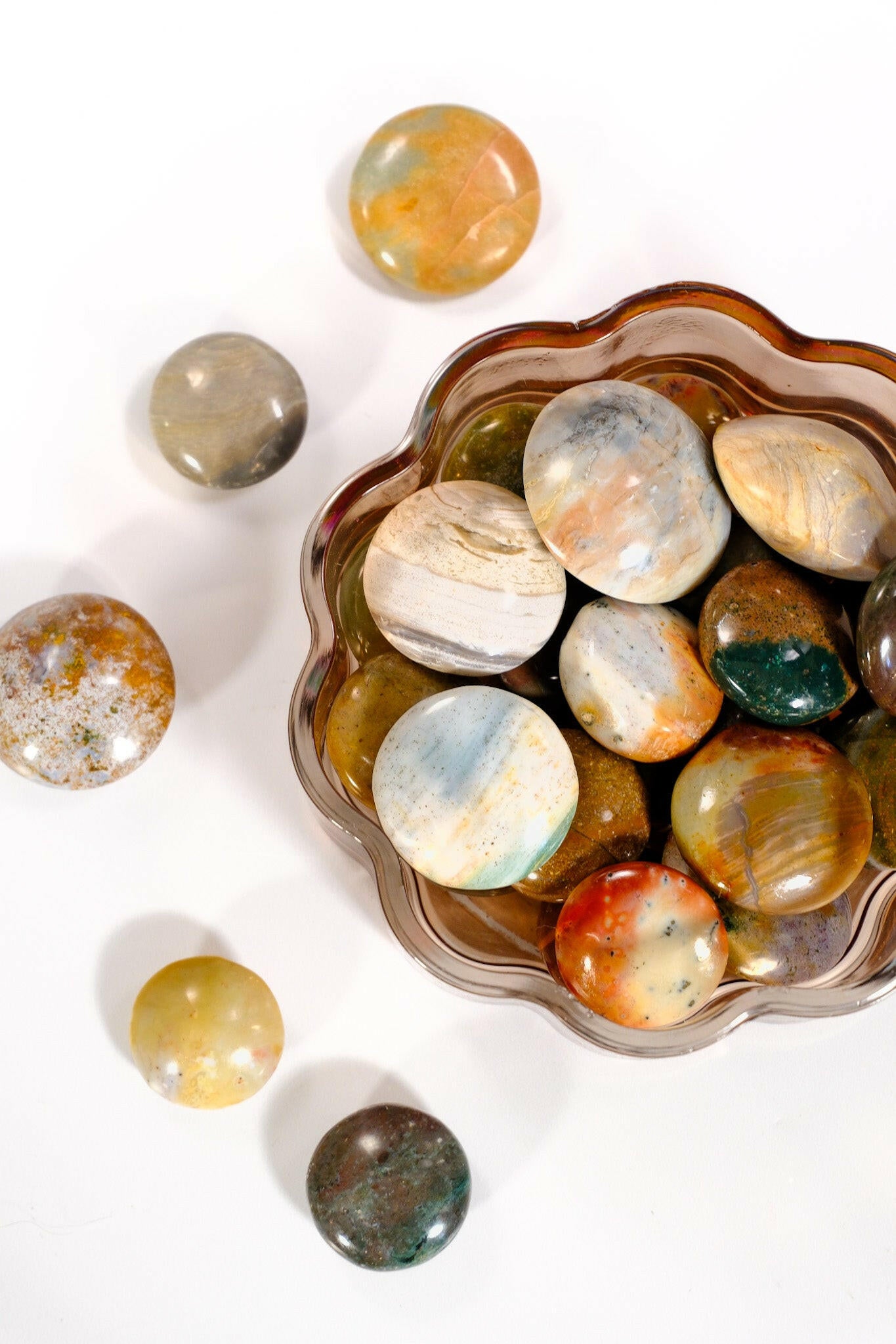 Ocean Jasper Button Healing Crystal.