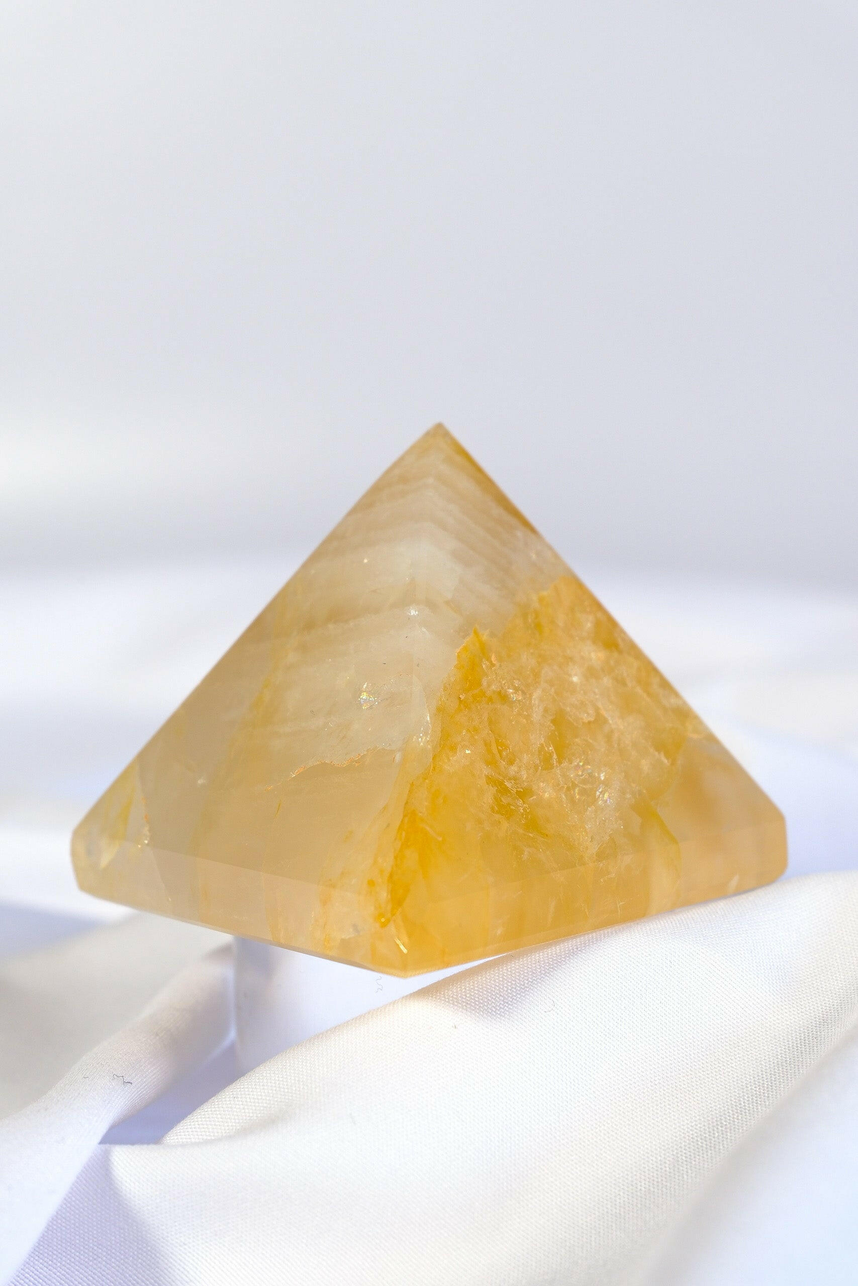 Golden Healer Pyramid Healing Crystal.