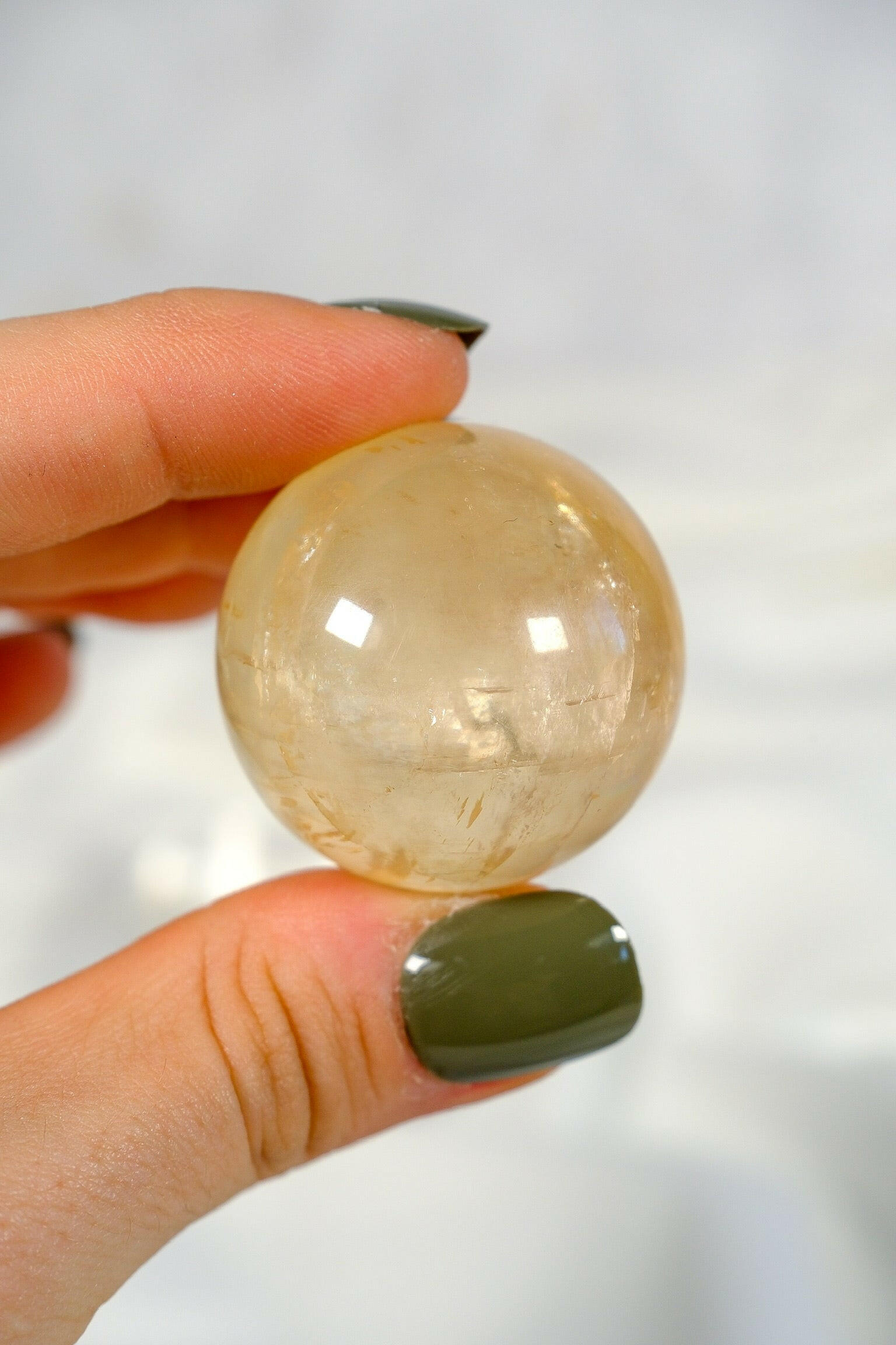 Honey Calcite Sphere Healing Crystal.