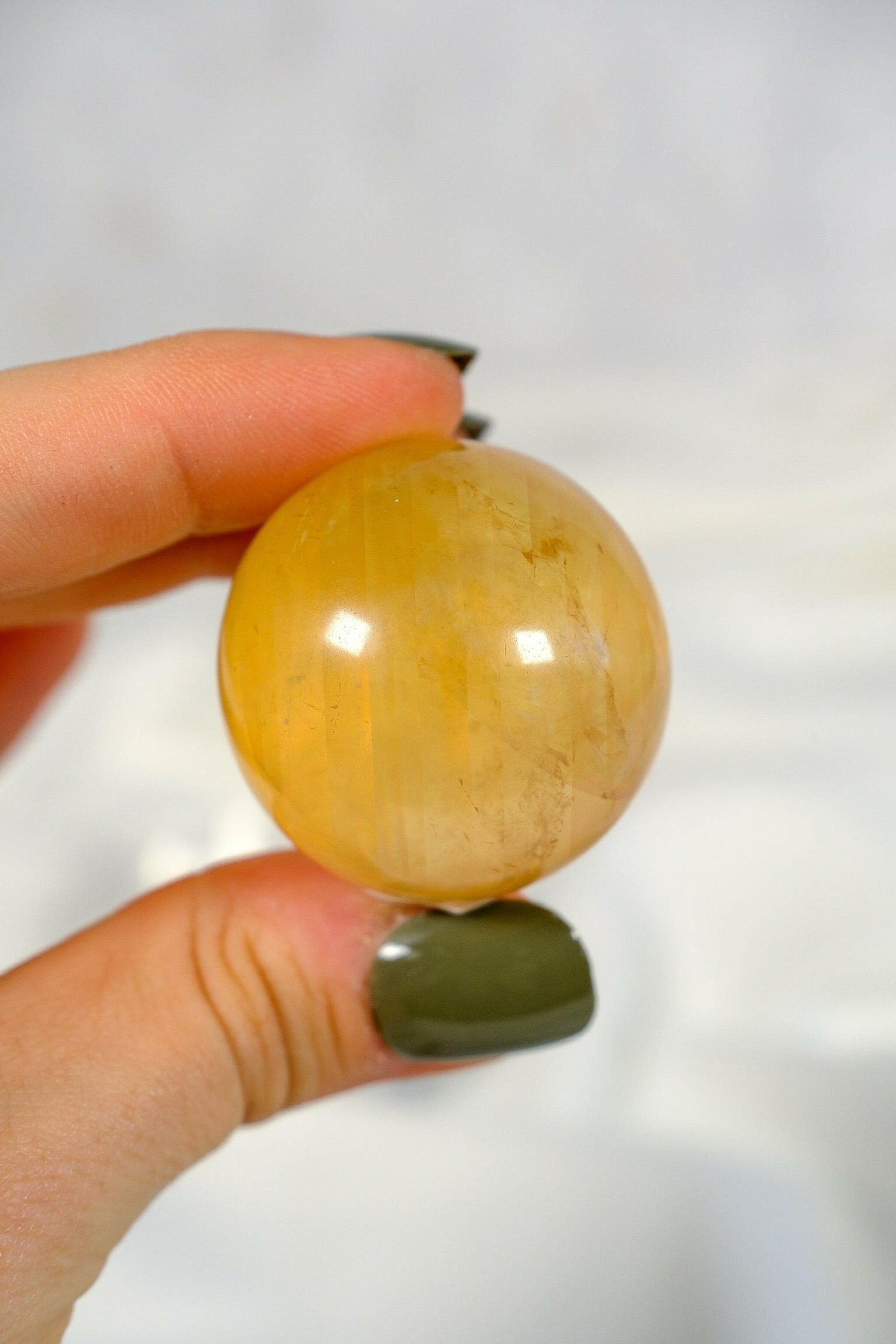 Honey Calcite Sphere Healing Crystal.