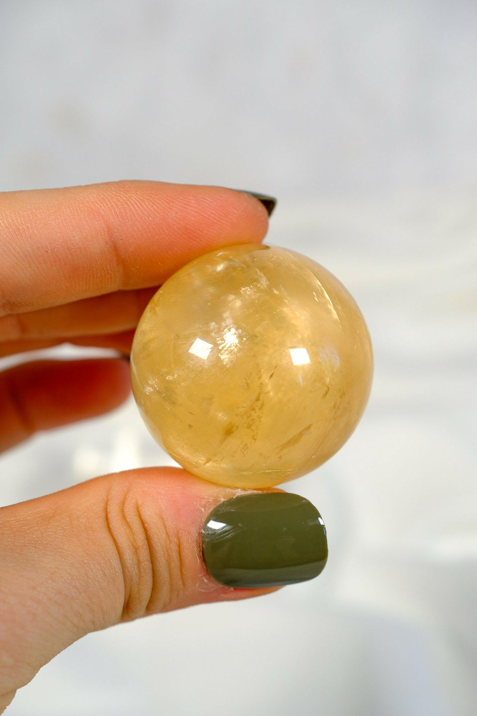 Honey Calcite Sphere Healing Crystal.