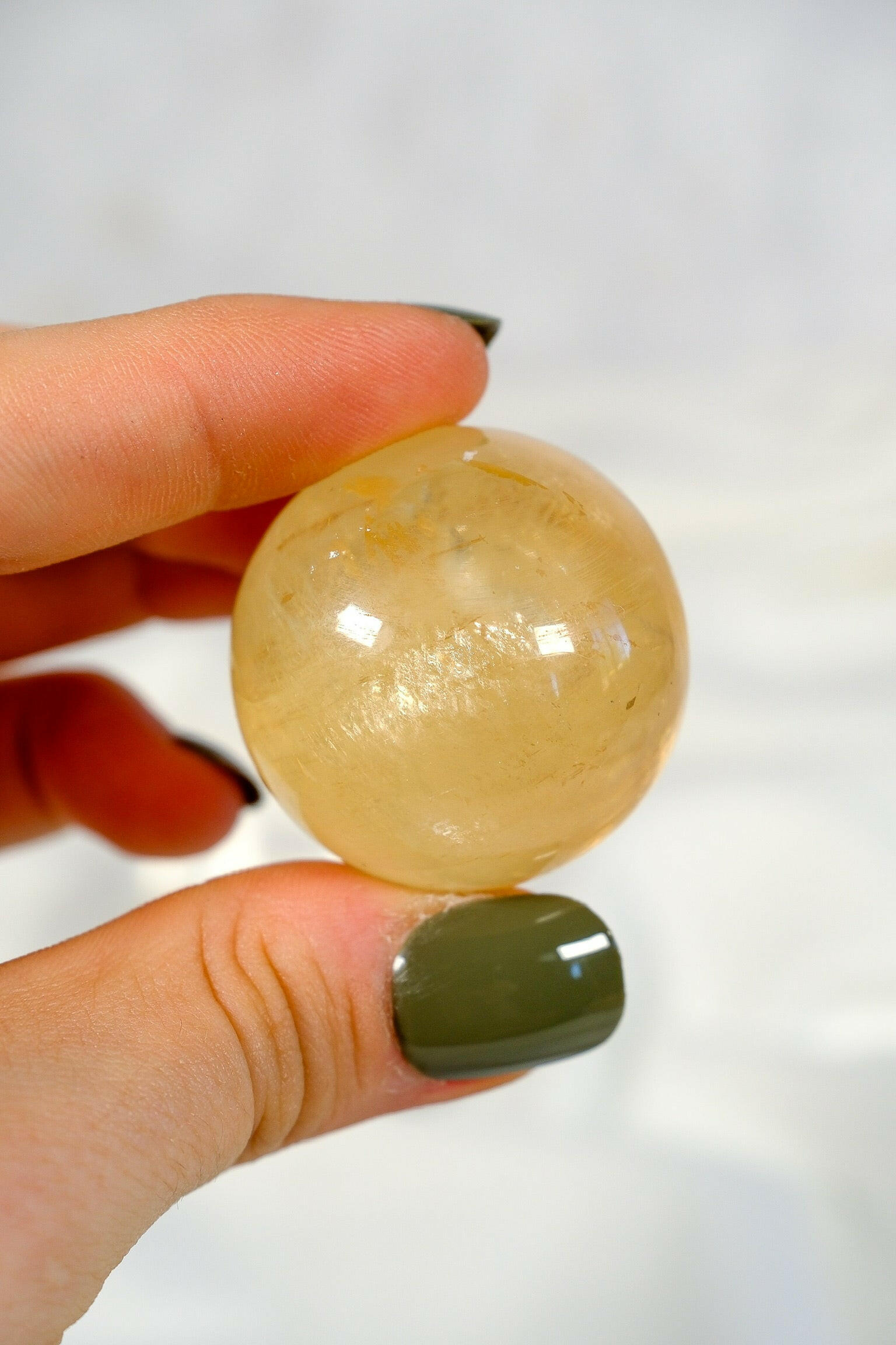 Honey Calcite Sphere Healing Crystal.