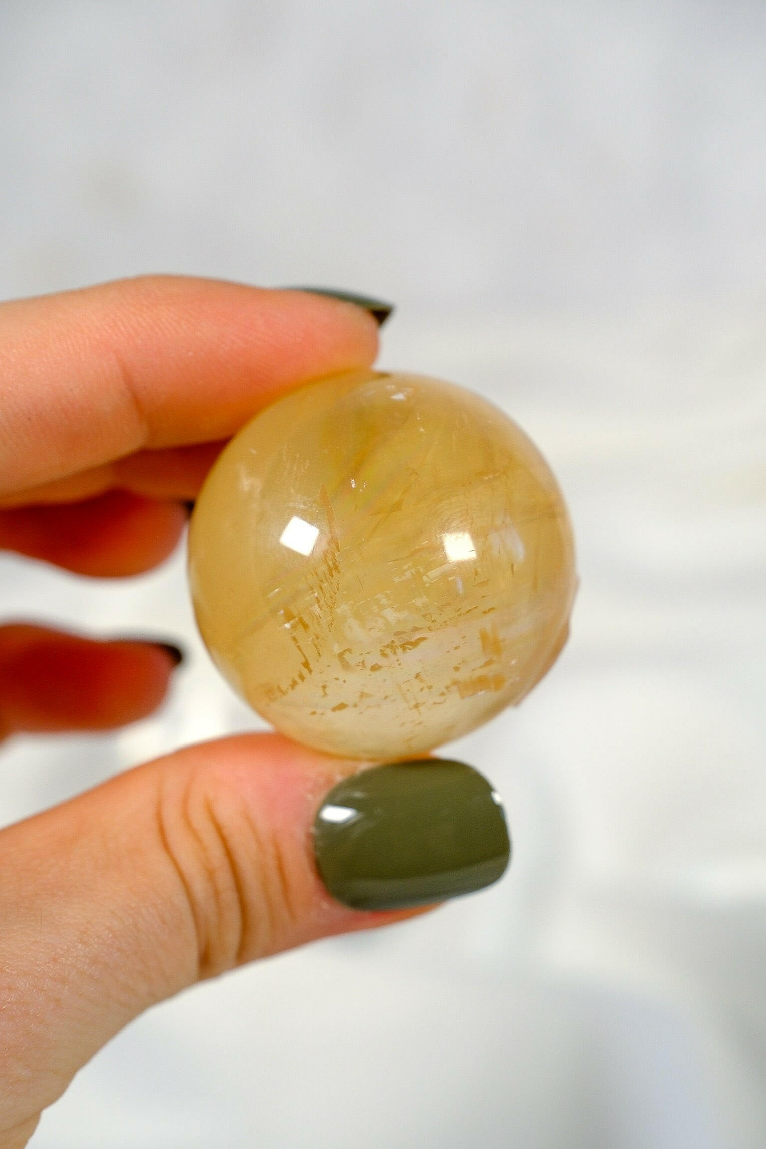 Honey Calcite Sphere Healing Crystal.