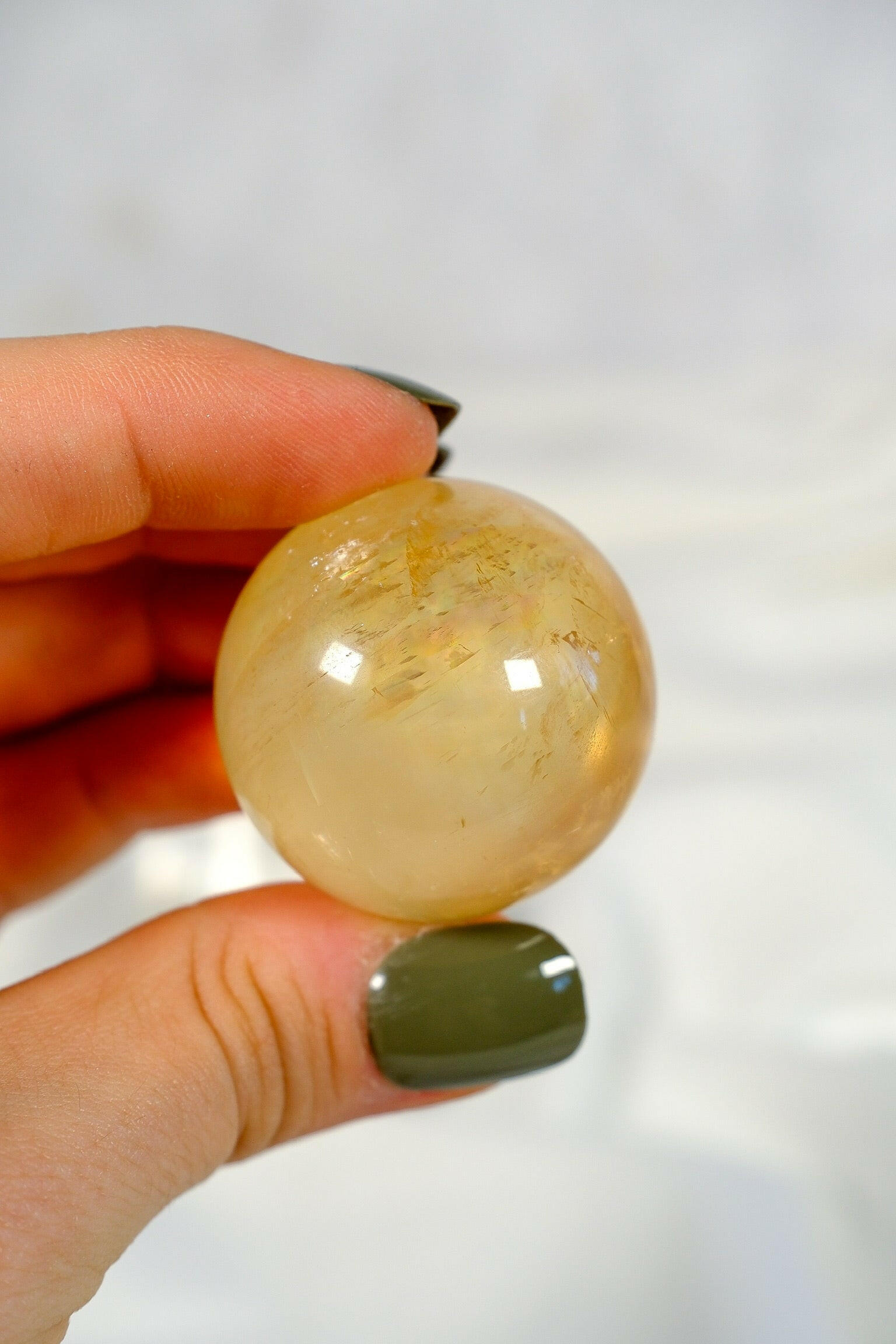 Honey Calcite Sphere Healing Crystal.
