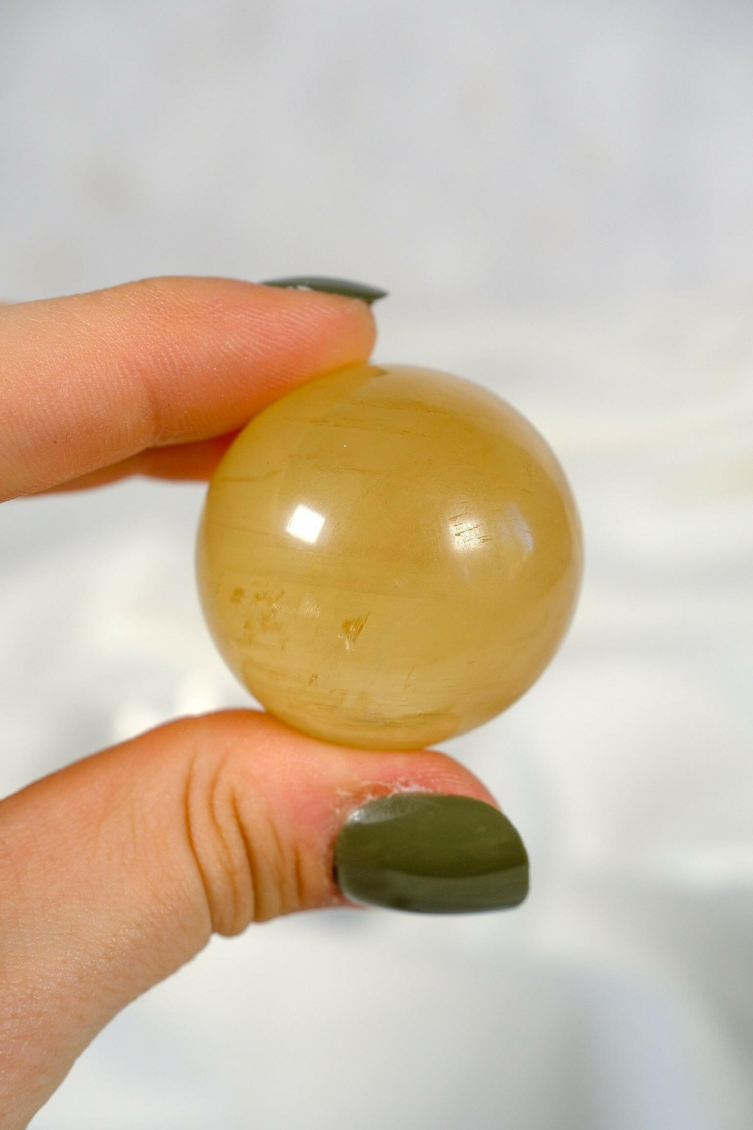 Honey Calcite Sphere Healing Crystal.