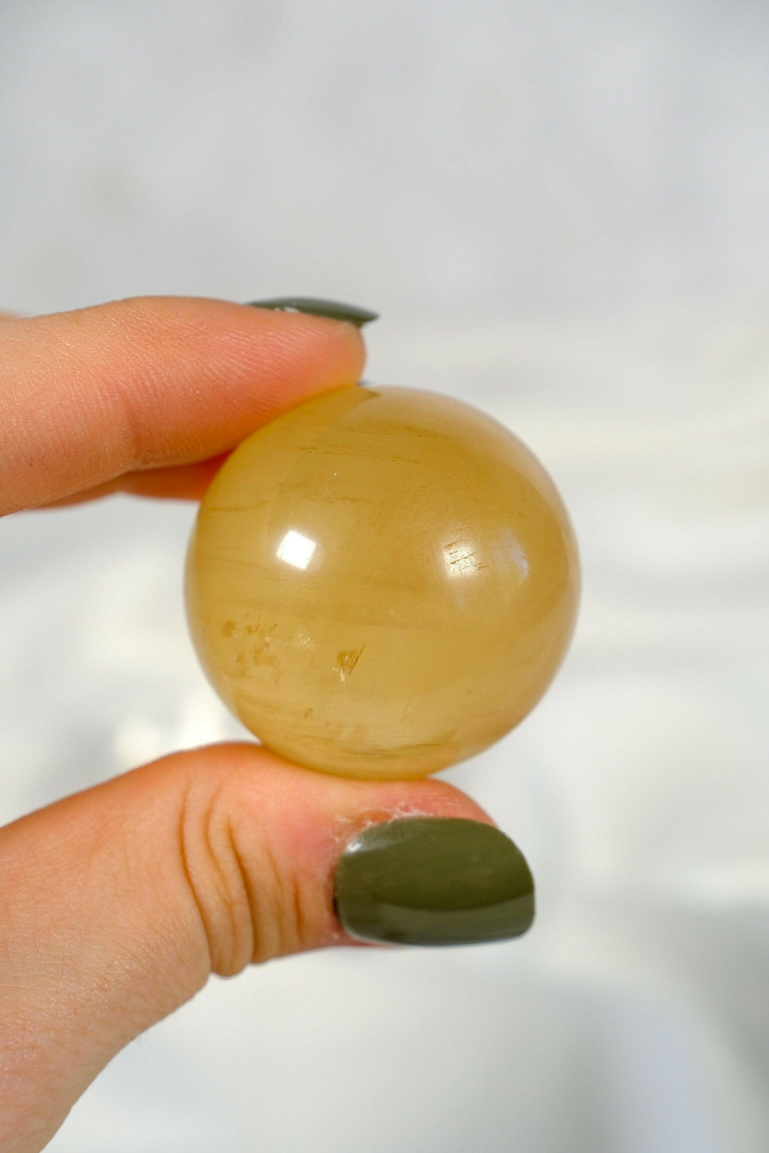 Honey Calcite Sphere Healing Crystal.