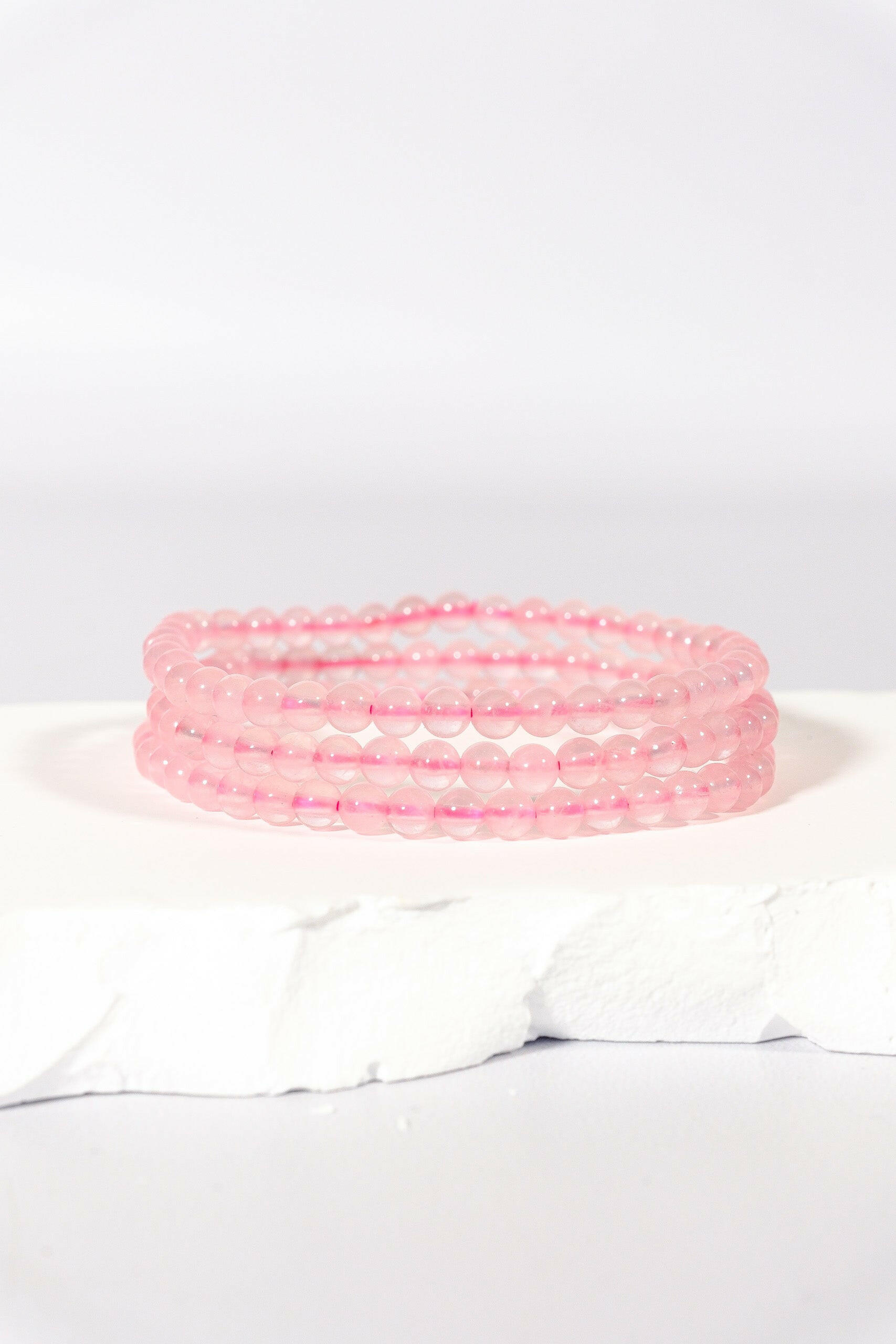 4mm Rose Quartz Bracelet Healing Crystal.