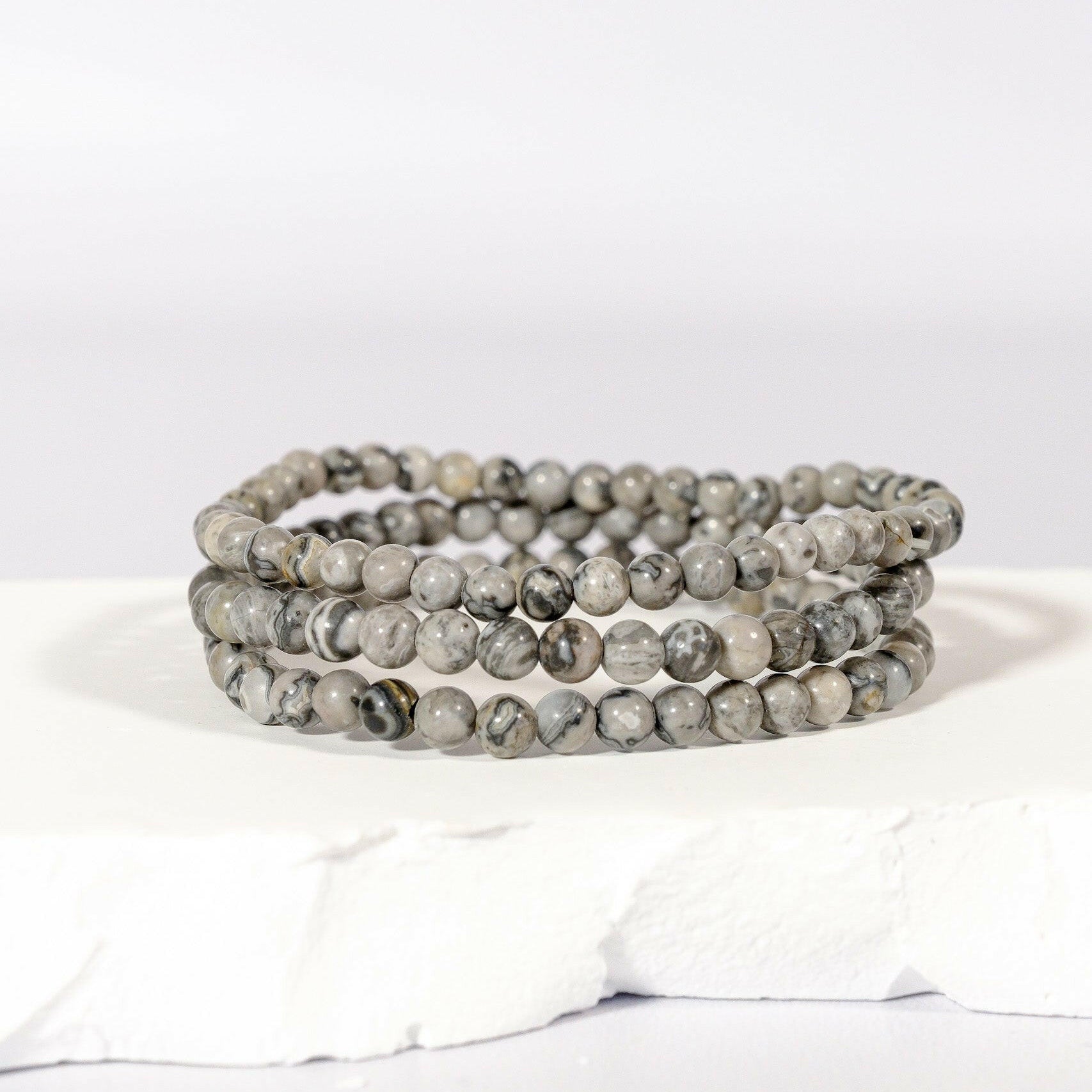 4mm Picasso Jasper Bracelet Healing Crystal.