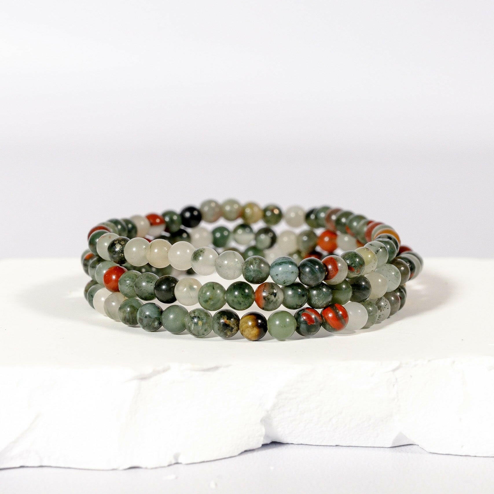 4mm Bloodstone Bracelet Healing Crystal.