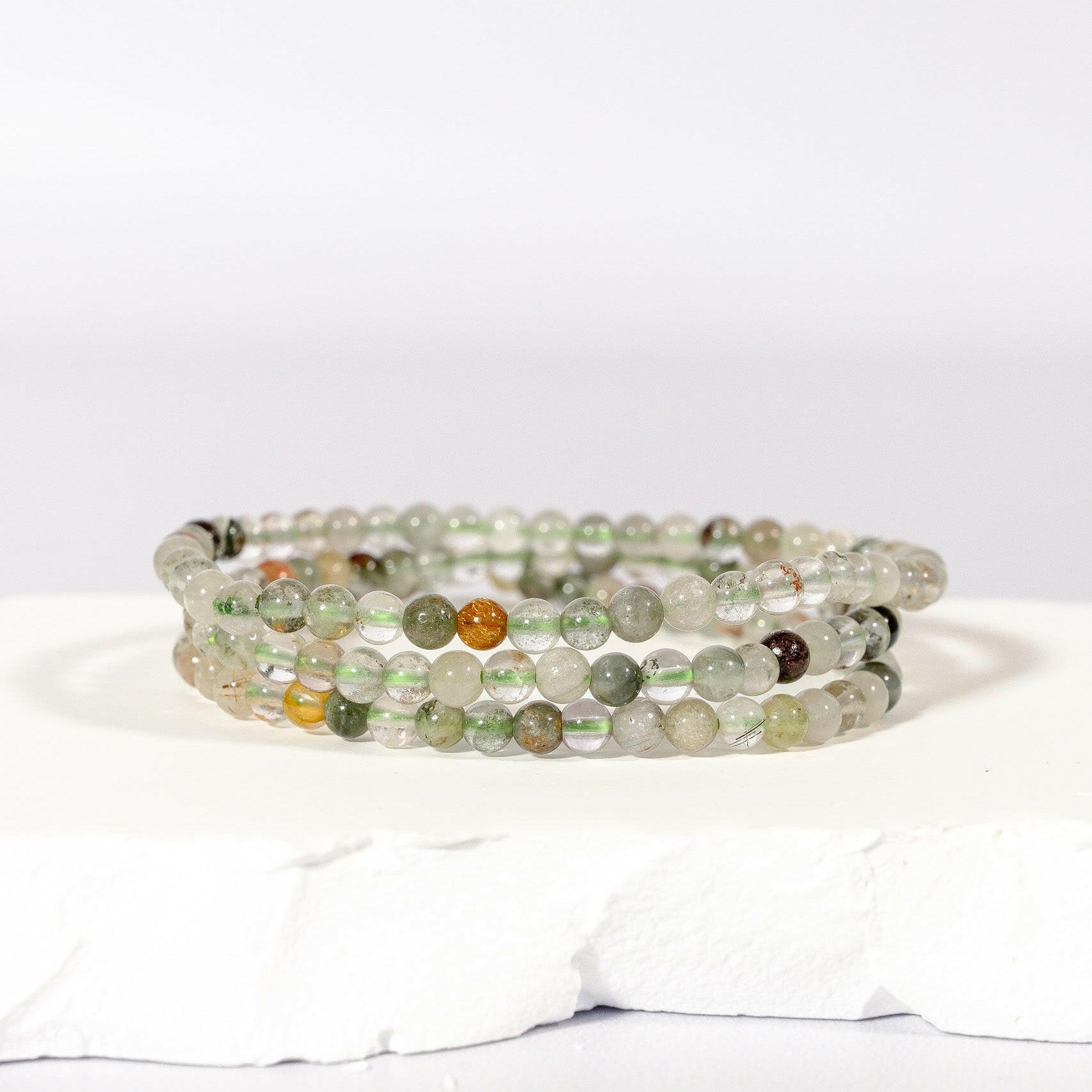 4mm Garden Quartz Bracelet Healing Crystal.