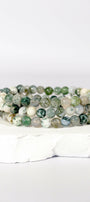 6mm Moss Agate Bracelet Healing Crystal.