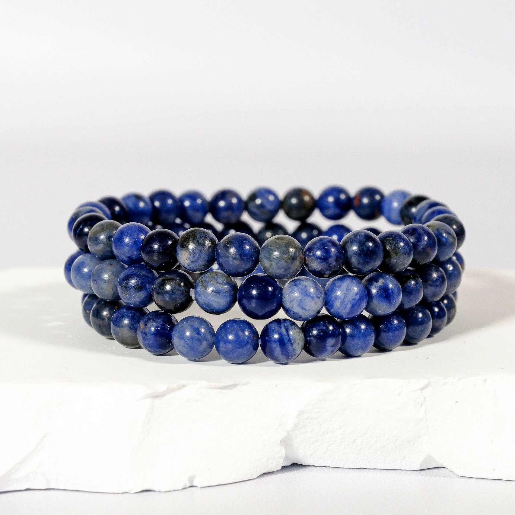 6mm Sodalite Bracelet Healing Crystal.