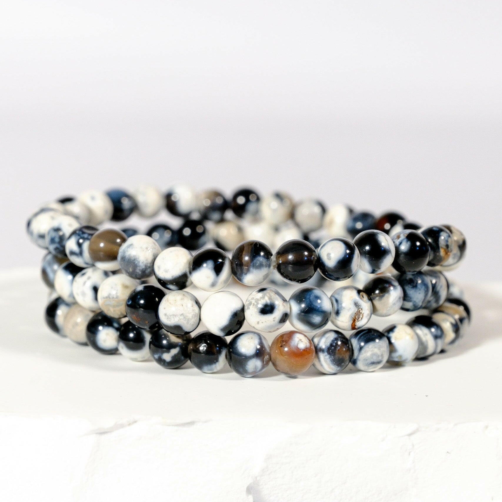 6mm Orca Agate Bracelet Healing Crystal.