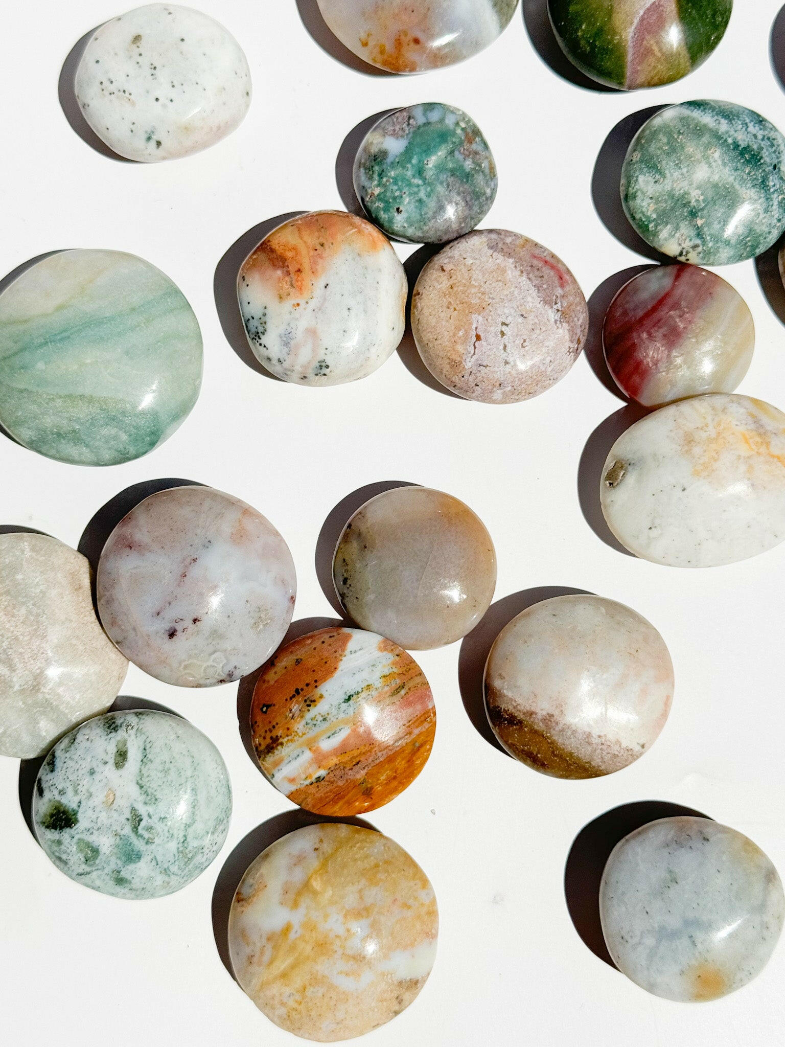 High Grade Ocean Jasper Button Healing Crystal.