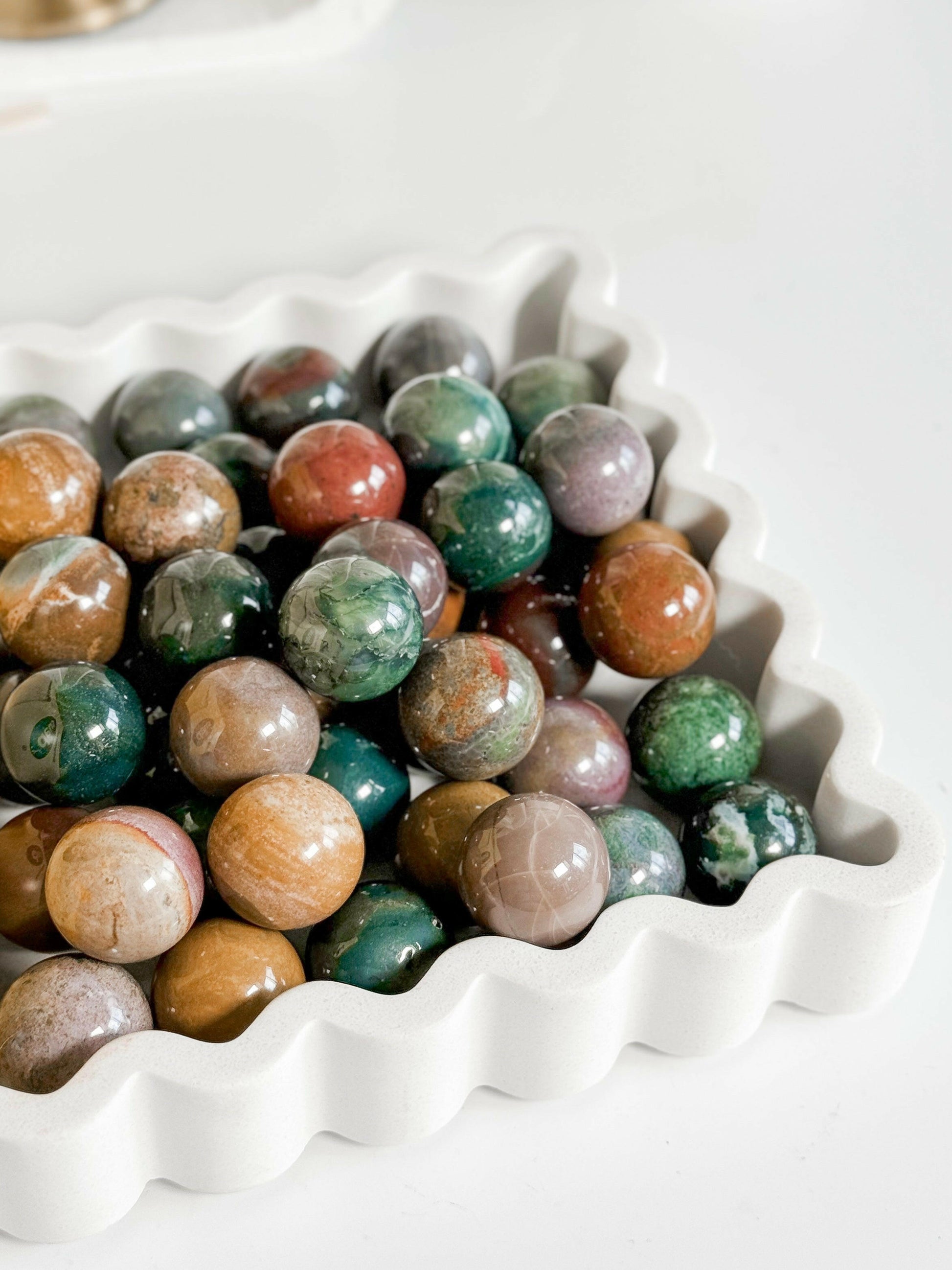 Ocean Jasper Mini Sphere Healing Crystal.