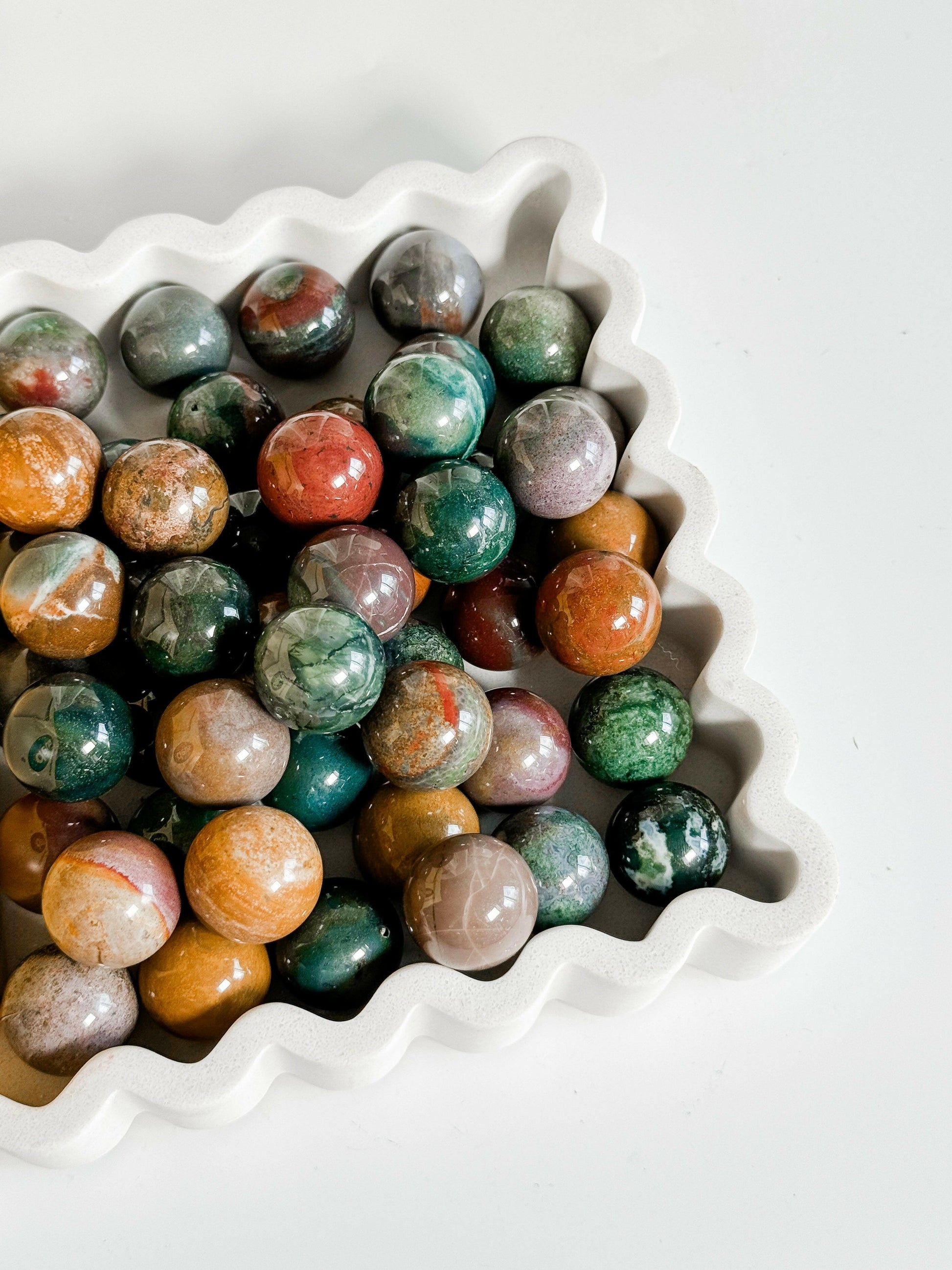 Ocean Jasper Mini Sphere Healing Crystal.