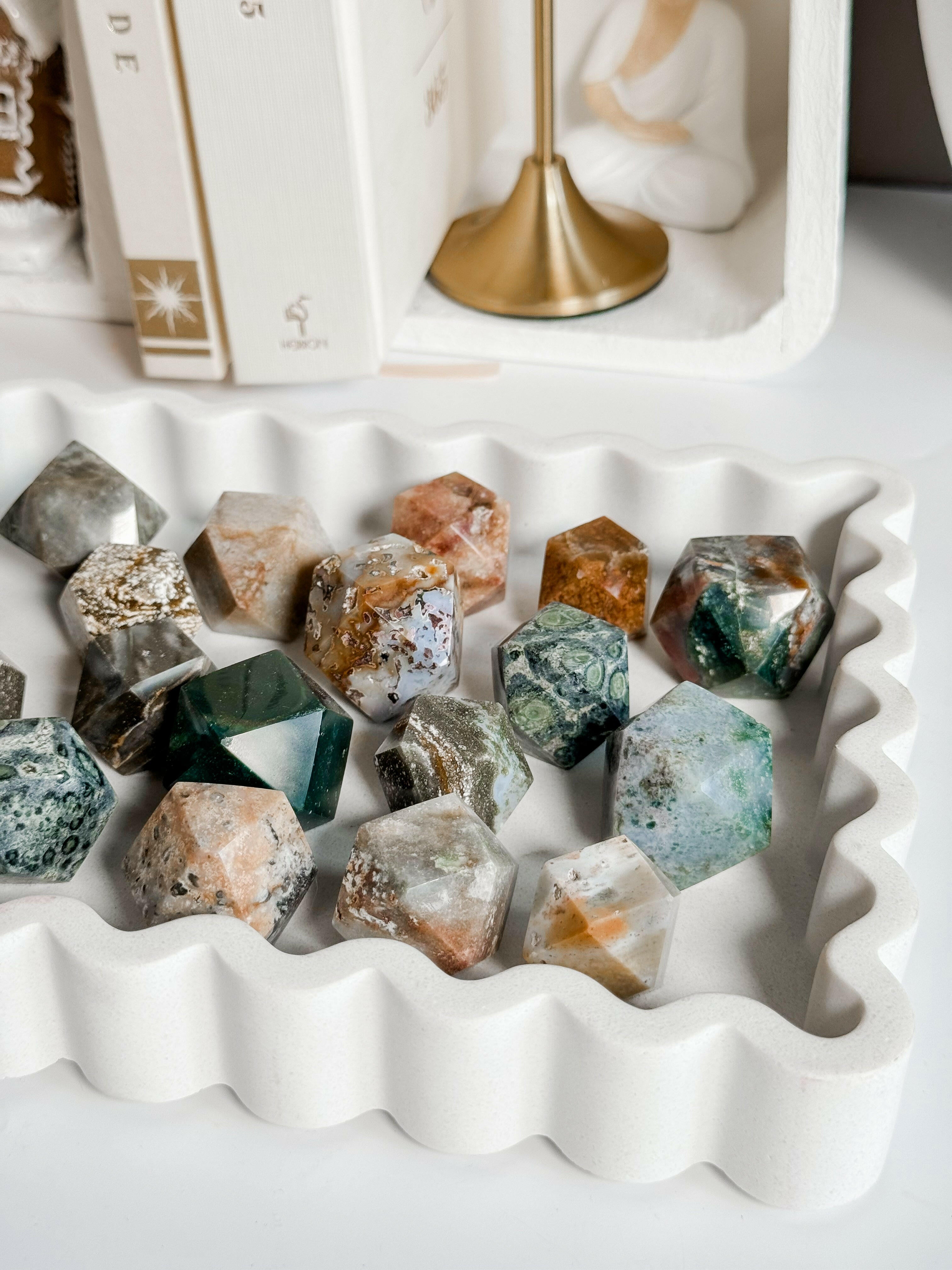 Ocean Jasper Pentagon Freeform Healing Crystal.