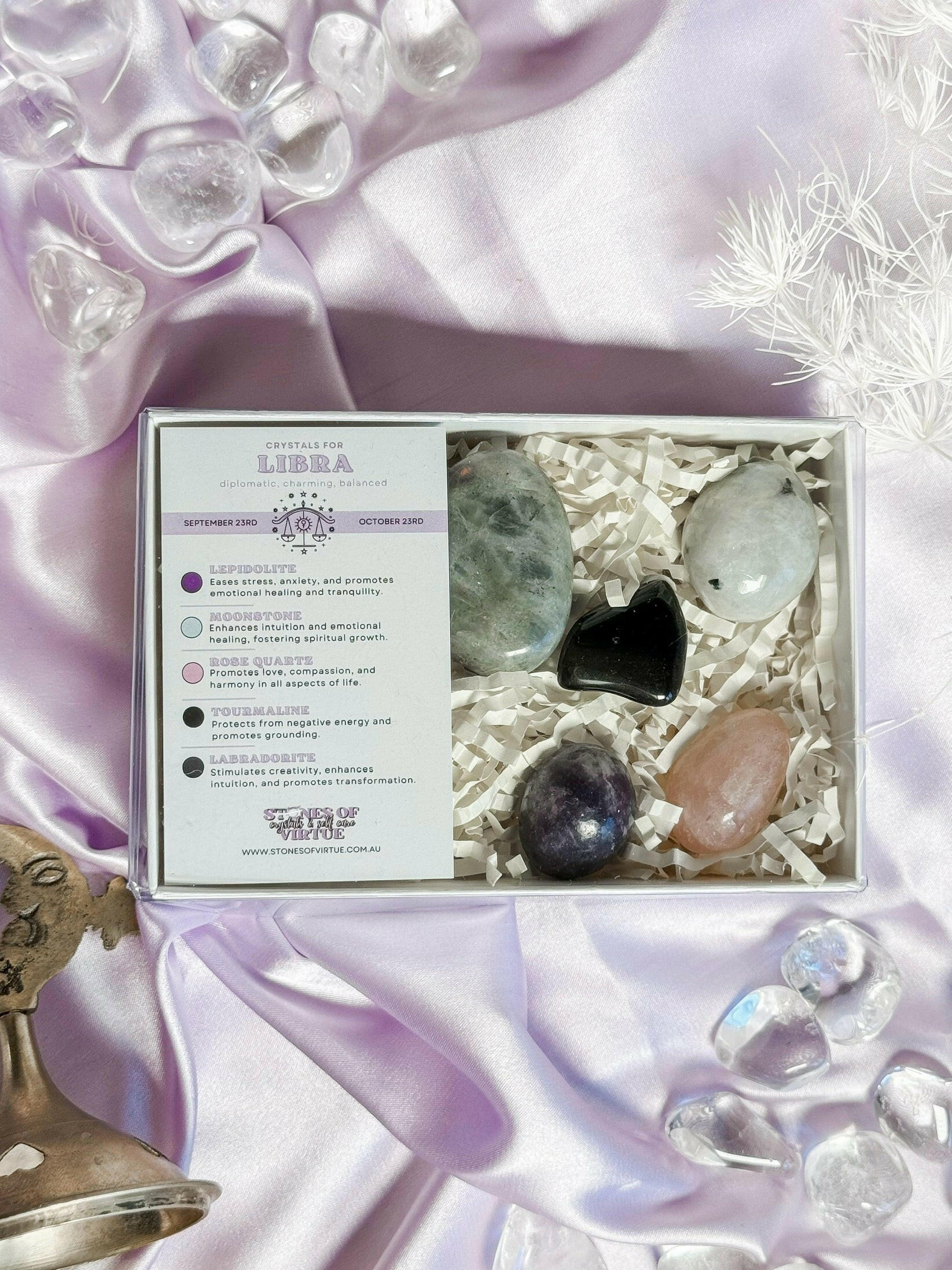 Libra Zodiac Crystal Kit Healing Crystal.